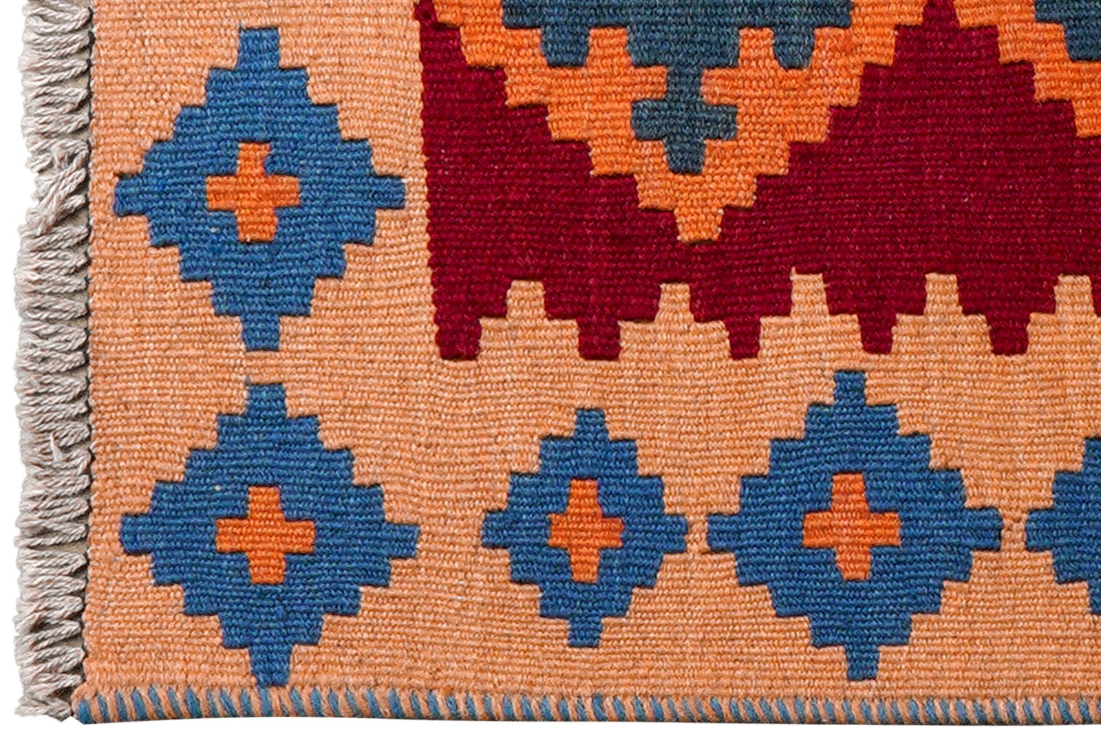 Kelim Gashgai — Handmade, 57x89 cm, Red, 100% Virgin Wool | View 3