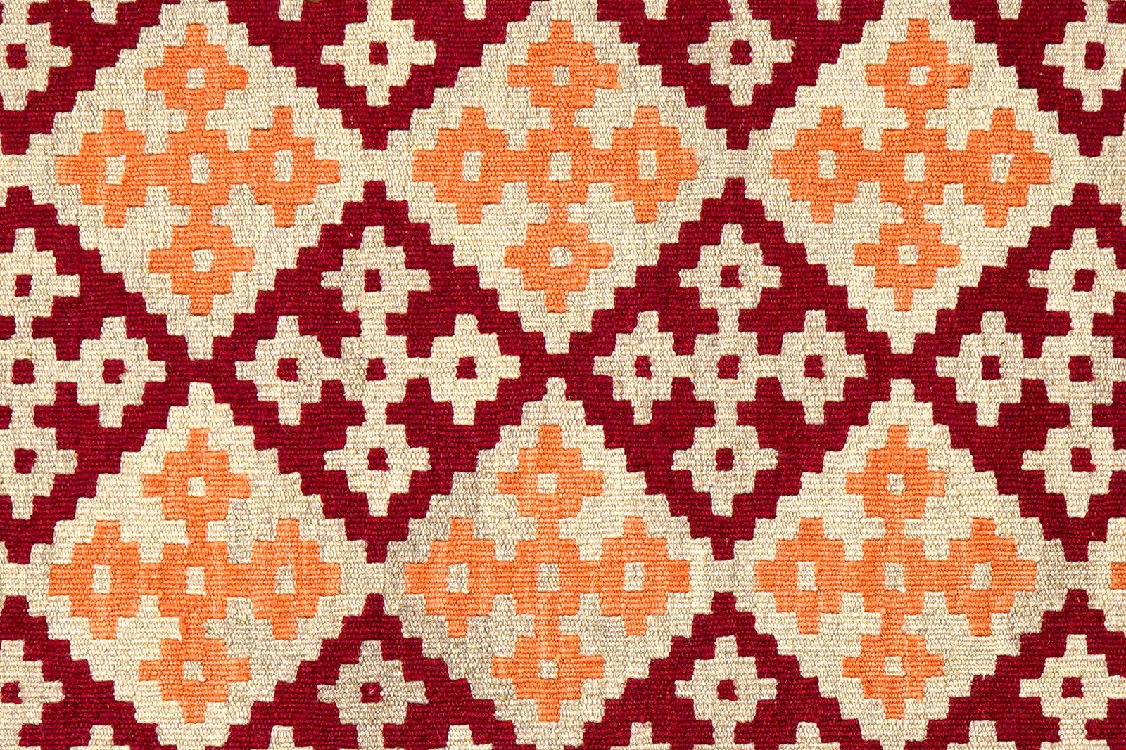 Kelim Gashgai — Handmade, 106x149 cm, Orange, 100% Virgin Wool | View 5
