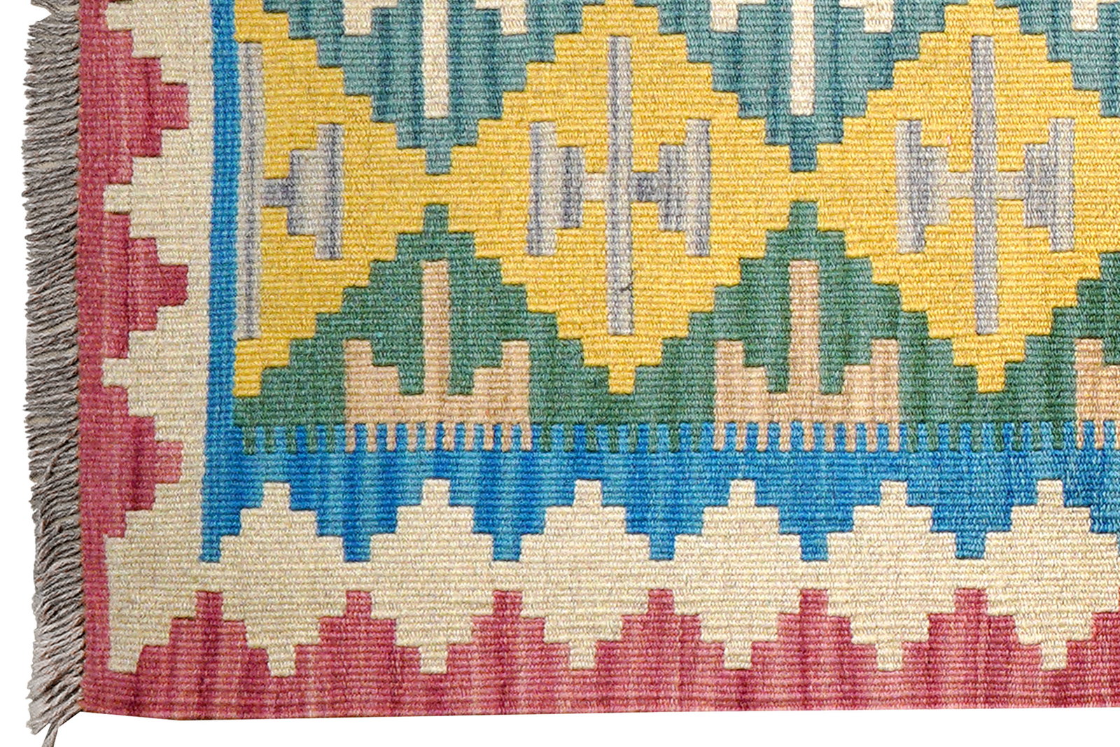 Kelim Gashgai — Handgefertigt, 124x83 cm, Beige, 100% Virgin Wool | View 4
