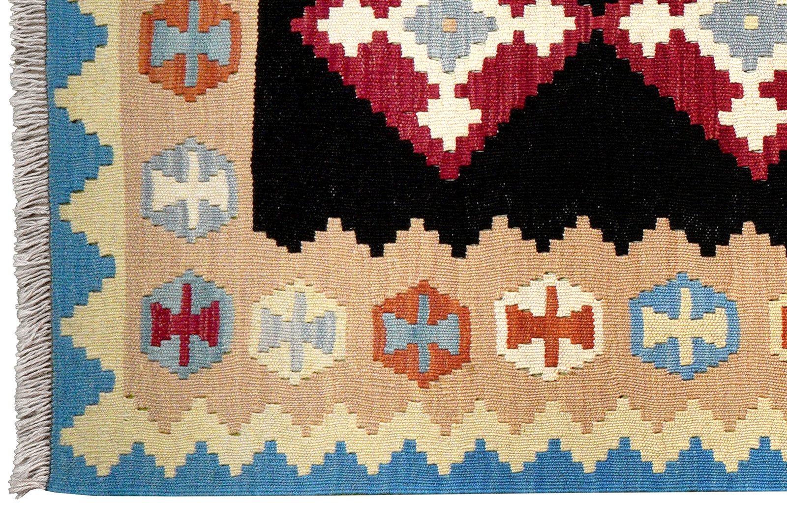 Kelim Gashgai — Handmade, 92x300 cm, Black, 100% Virgin Wool | View 3