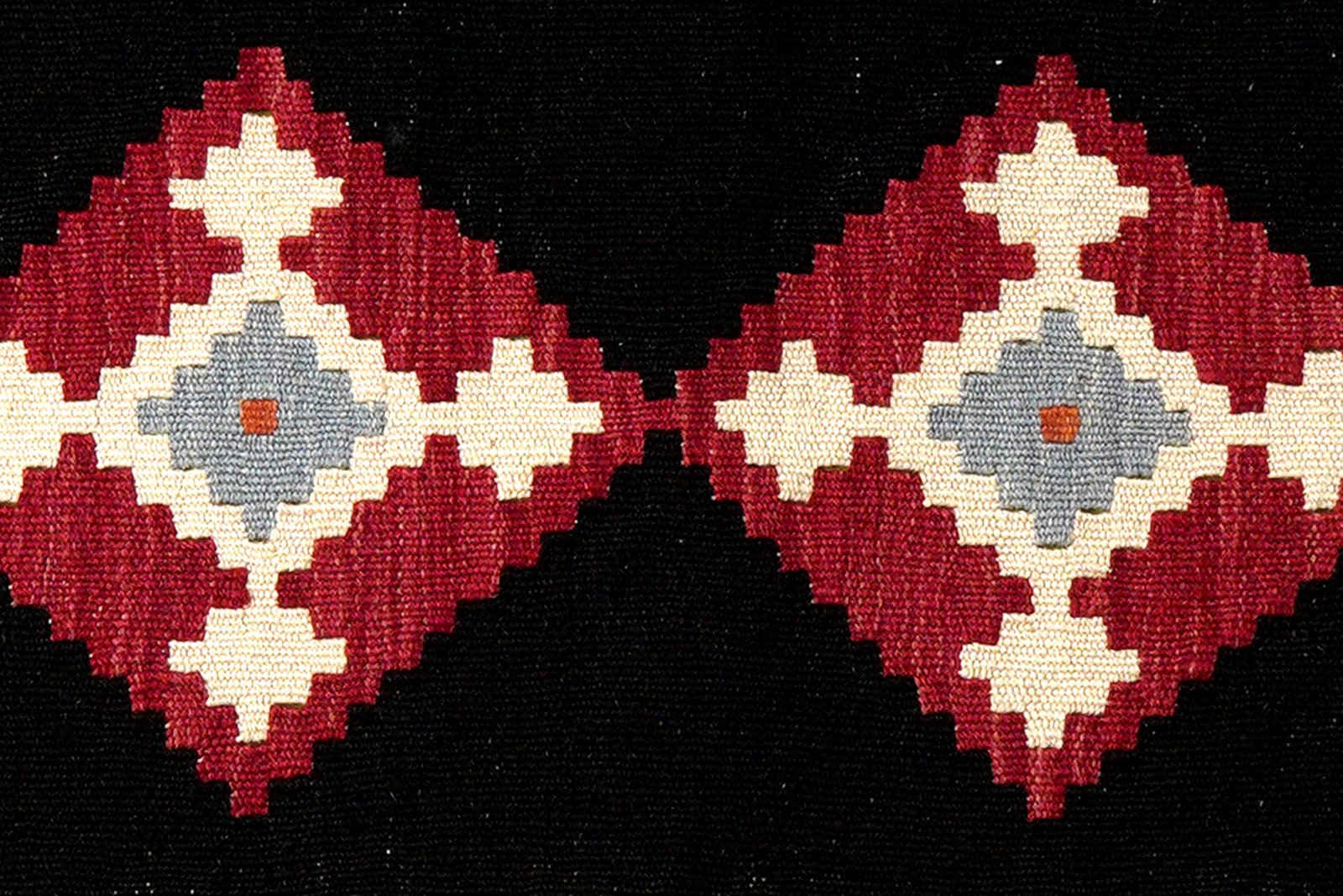 Kelim Gashgai — Handmade, 92x300 cm, Black, 100% Virgin Wool | View 5