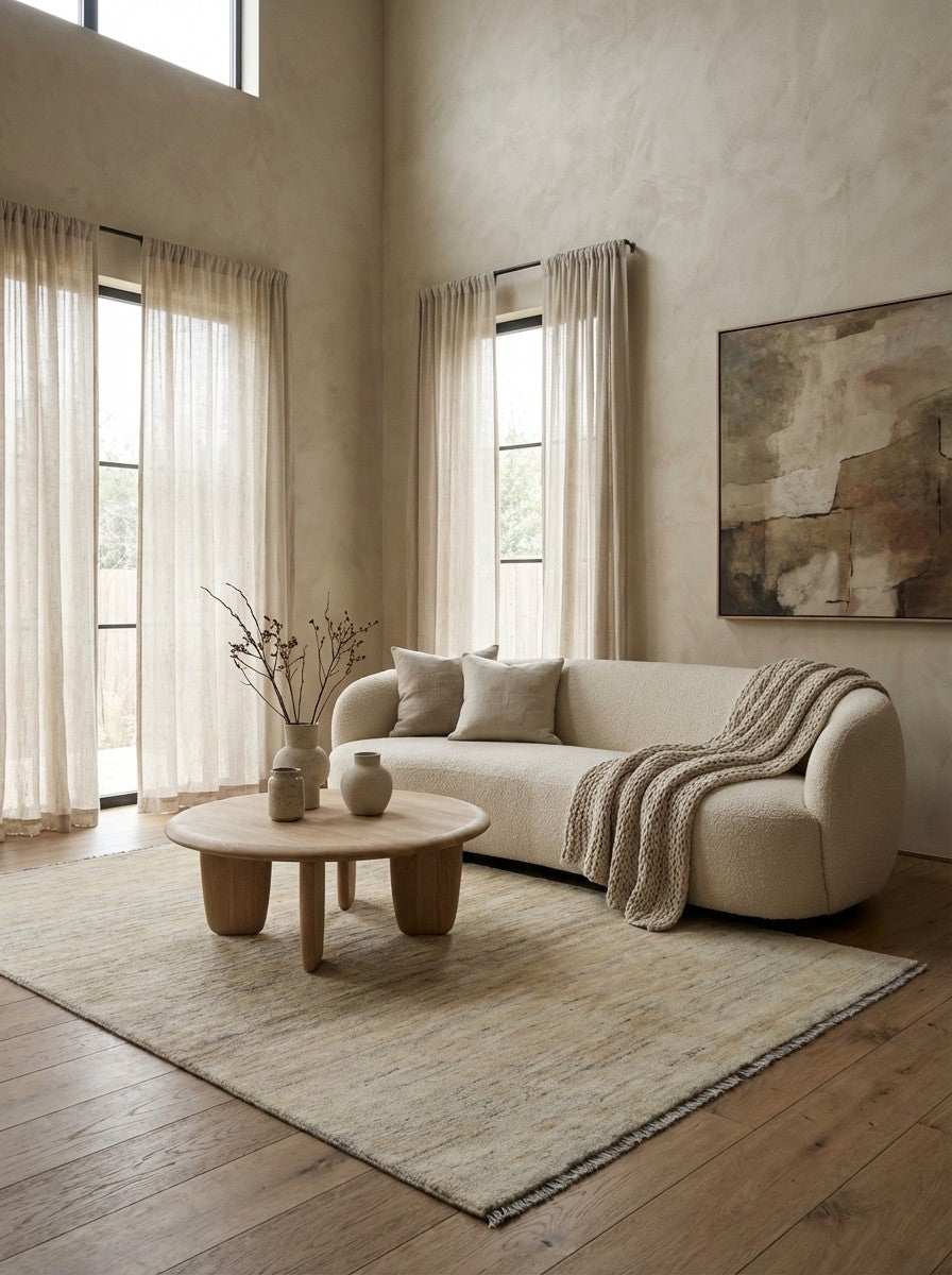 Gabbeh — Hand-knotted, 165x251 cm, Beige, 100% Virgin Wool | Detail view