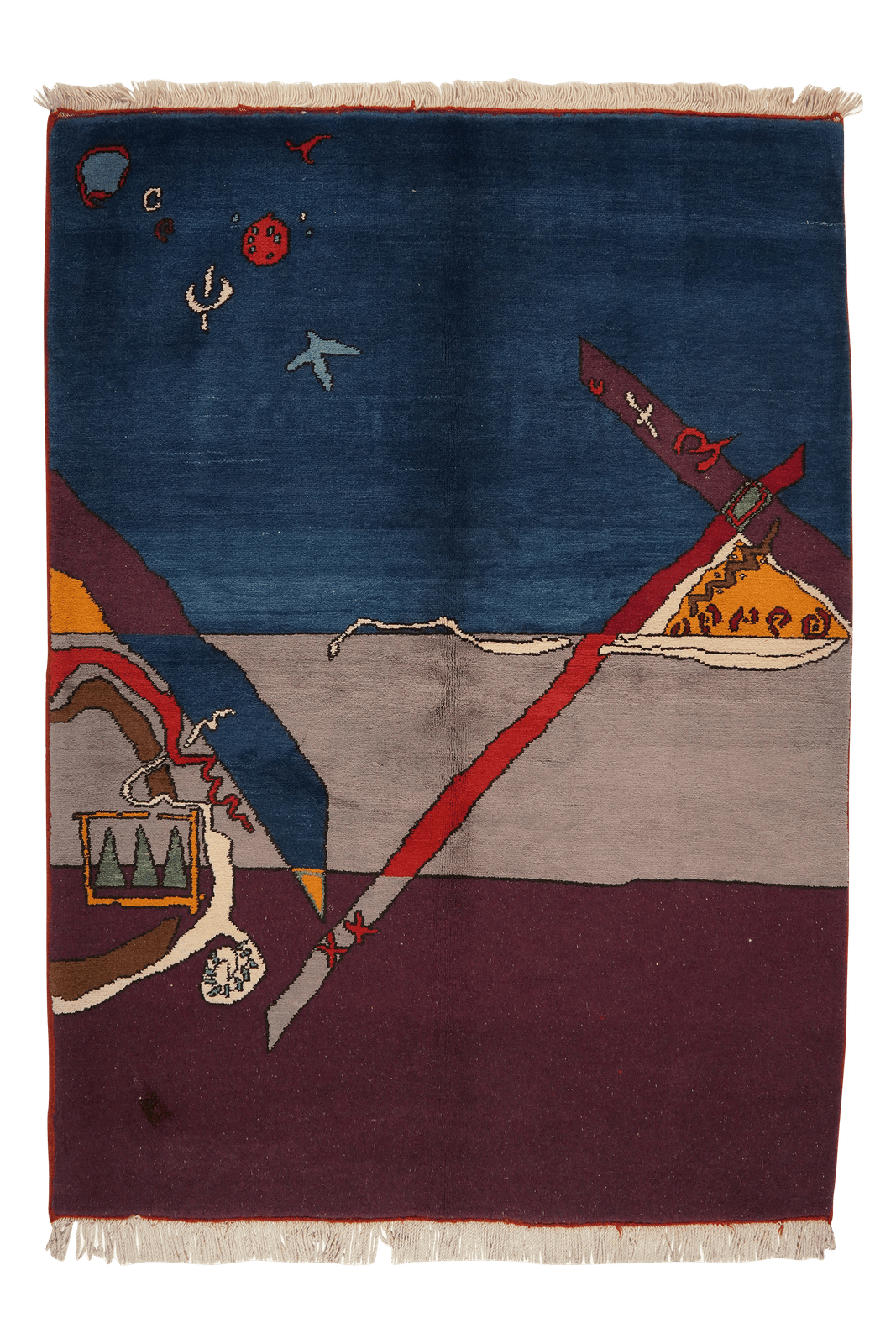 Konya — Hand-knotted, 143x196 cm, Blue, 100% Virgin Wool | Main view