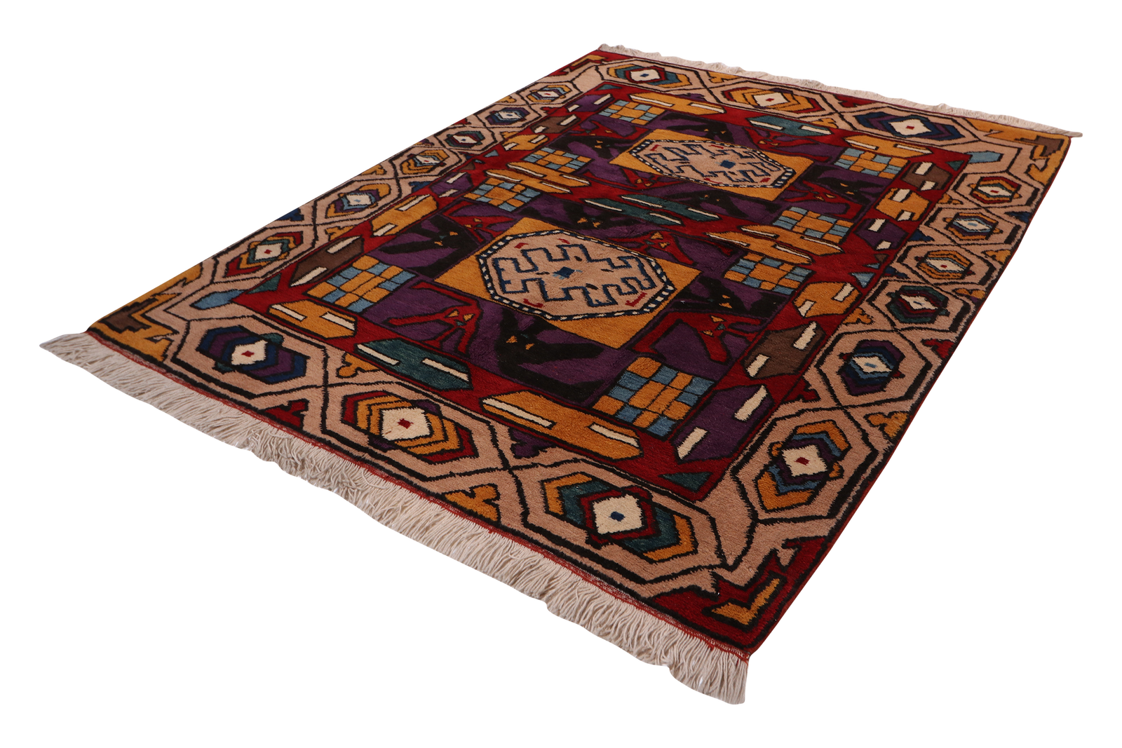 Konya — Handgefertigt, 220x178 cm, Beige, 100% Virgin Wool | View 6