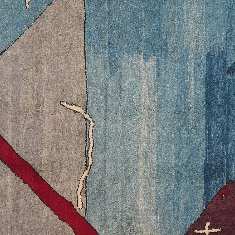 Konya — Hand-knotted, 186x239 cm, Blue, 100% Virgin Wool | View 4