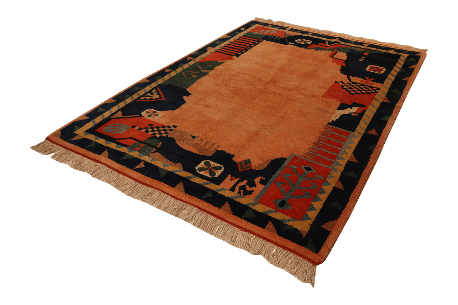 Konya — Hand-knotted, 176x234 cm, Orange, 100% Virgin Wool | View 5