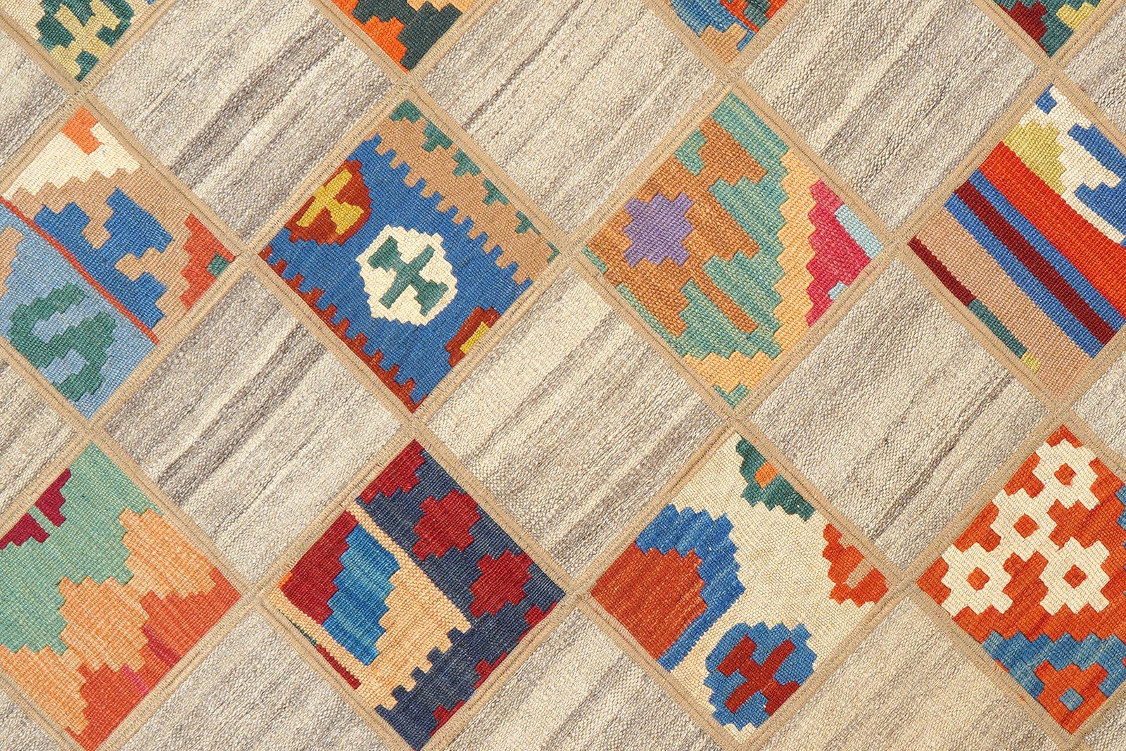 Kelim Tekkeh — Handmade, 150x200 cm, Beige, 100% Virgin Wool | View 5