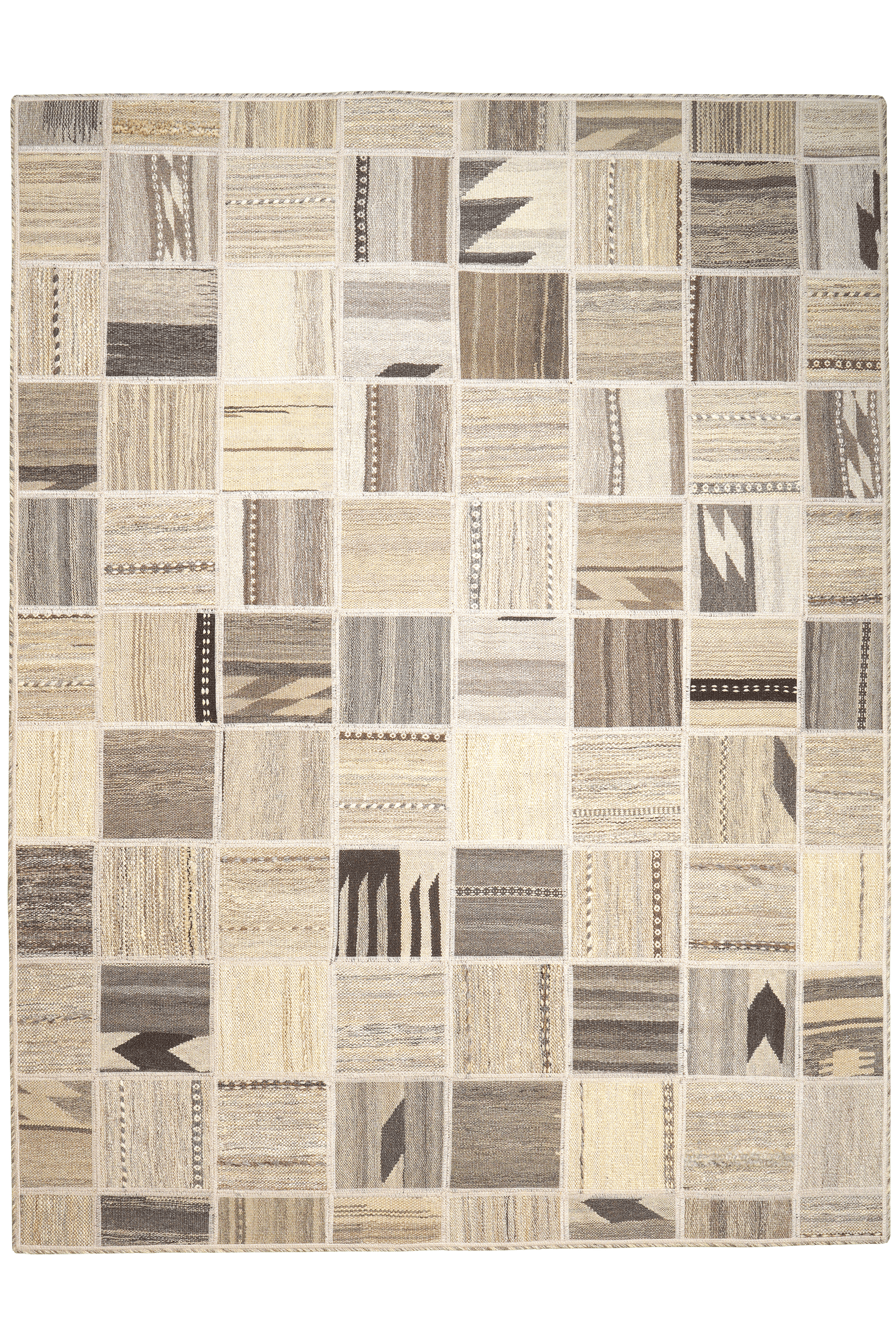 Kelim Tekkeh — Handmade, 150x200 cm, Beige, 100% Virgin Wool | Main view
