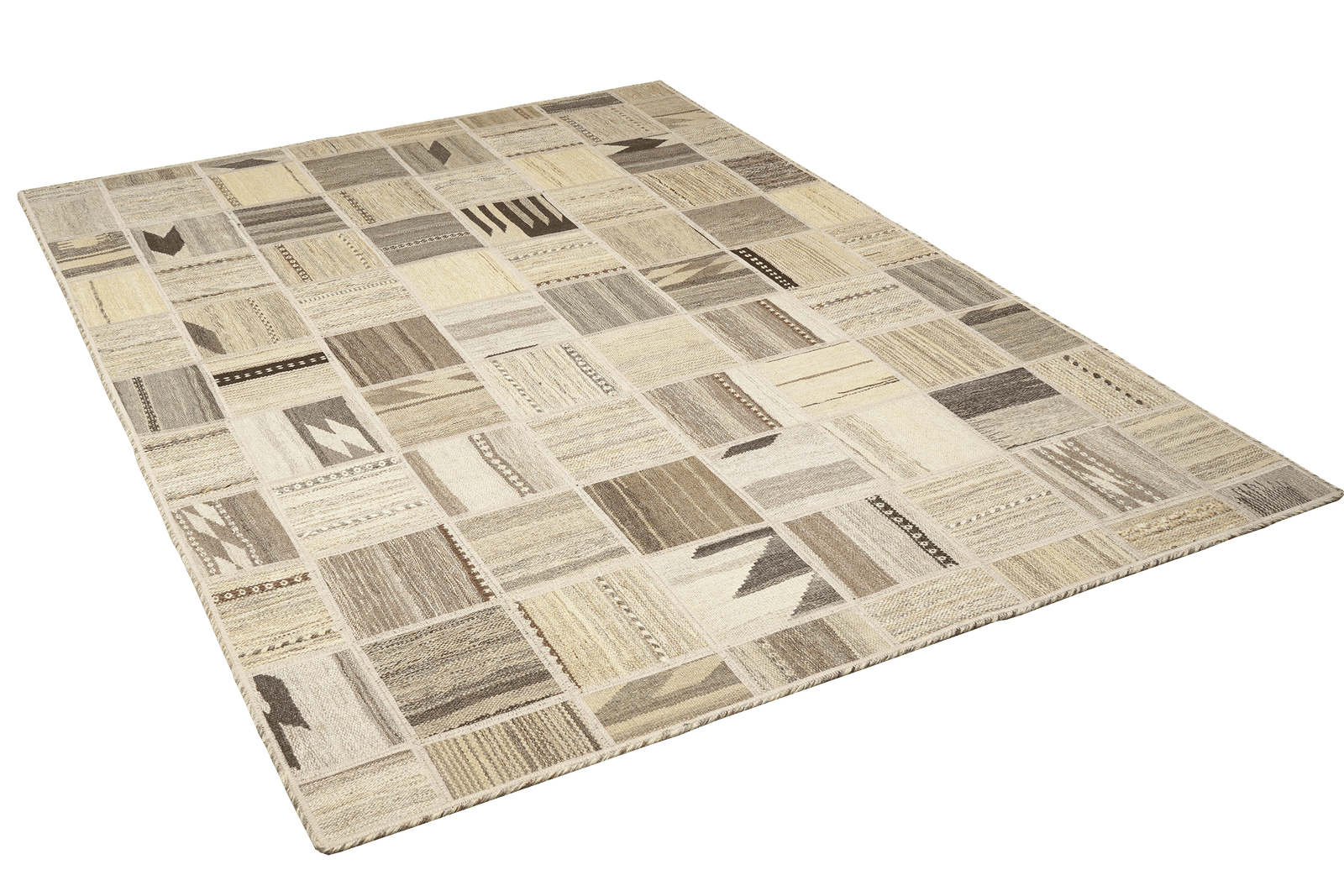 Kelim Tekkeh — Handmade, 150x200 cm, Beige, 100% Virgin Wool | View 4