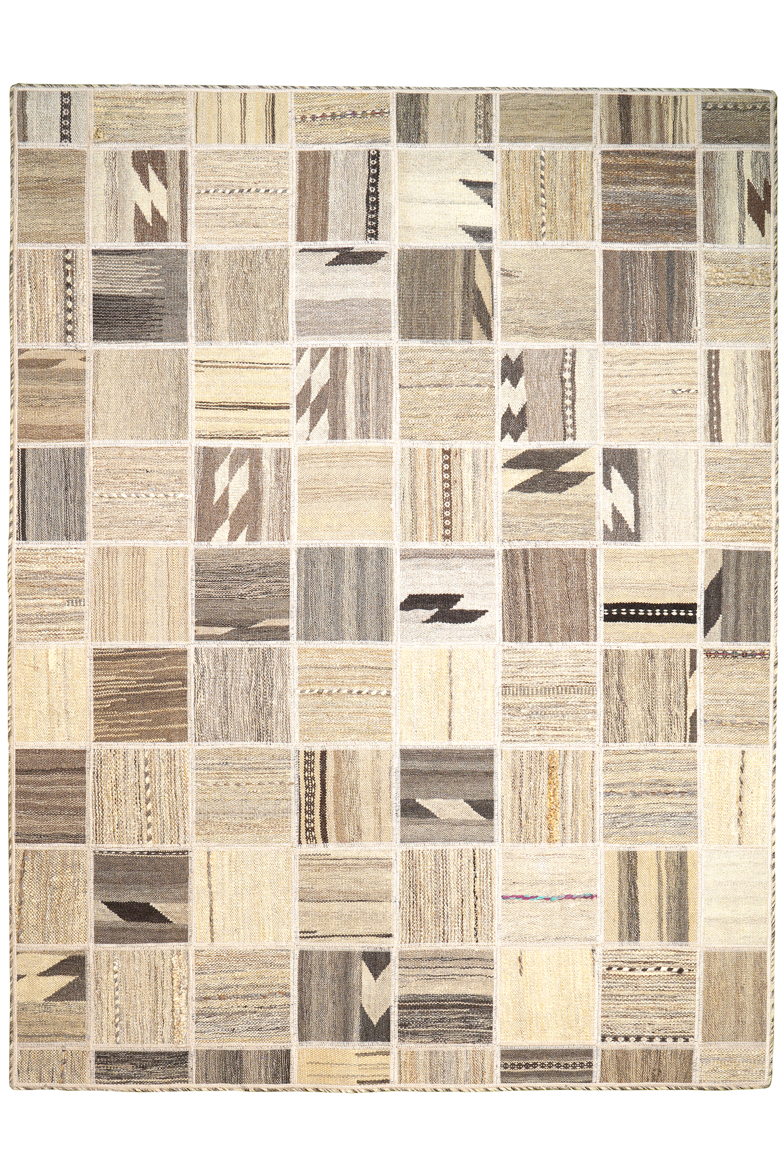 Kelim Tekkeh — Handgefertigt, 200x150 cm, Beige, 100% Virgin Wool | Main view