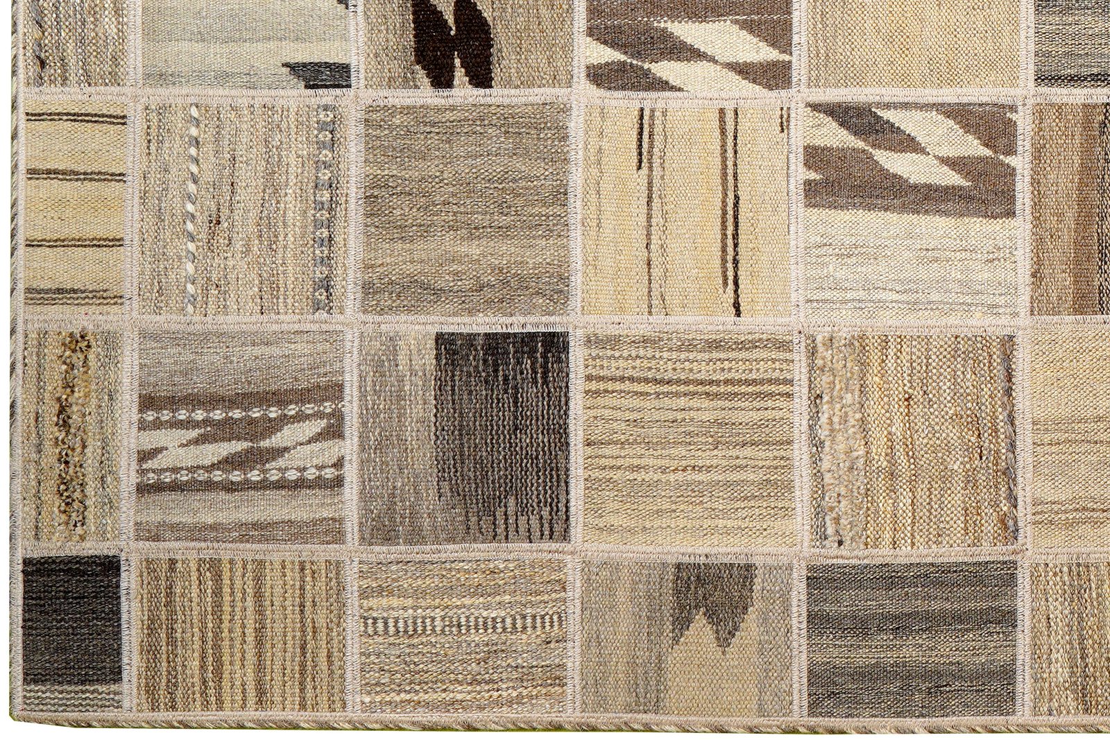 Kelim Tekkeh — Handmade, 150x200 cm, Beige, 100% Virgin Wool | View 3