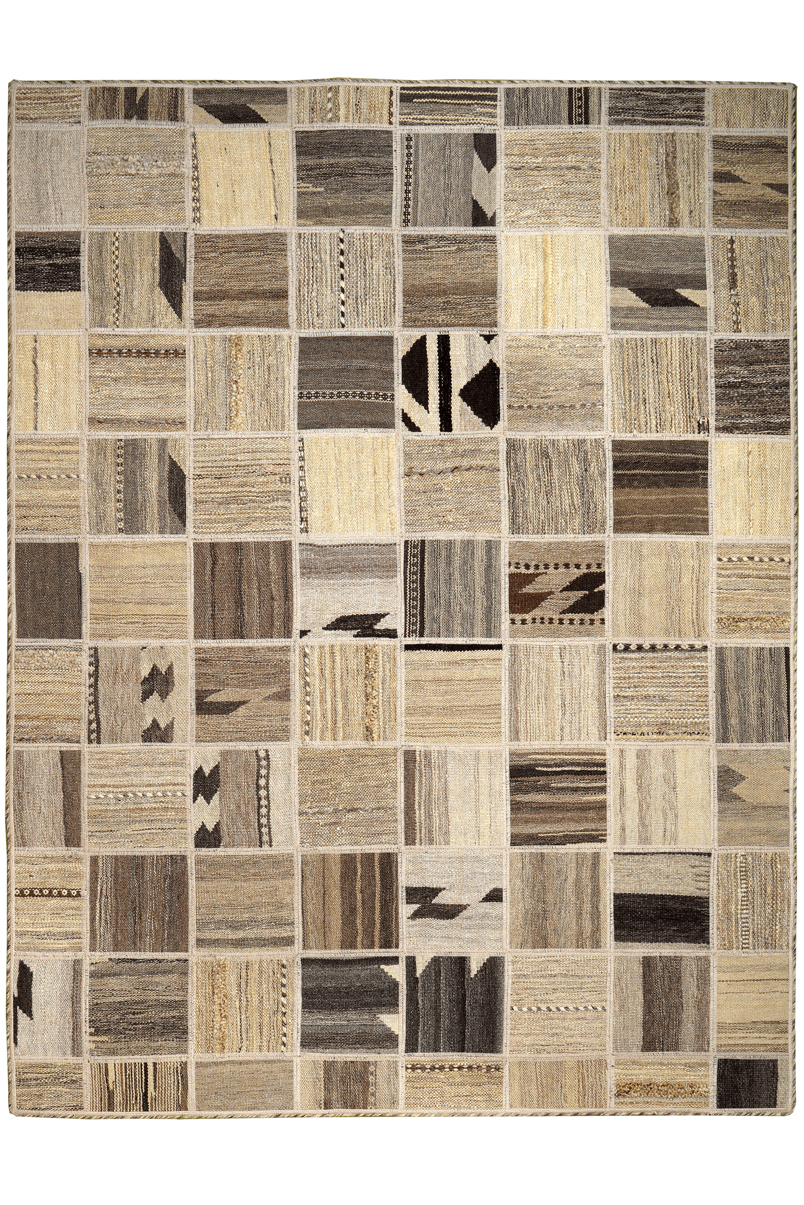 Kelim Tekkeh — Handmade, 150x200 cm, Beige, 100% Virgin Wool | Main view