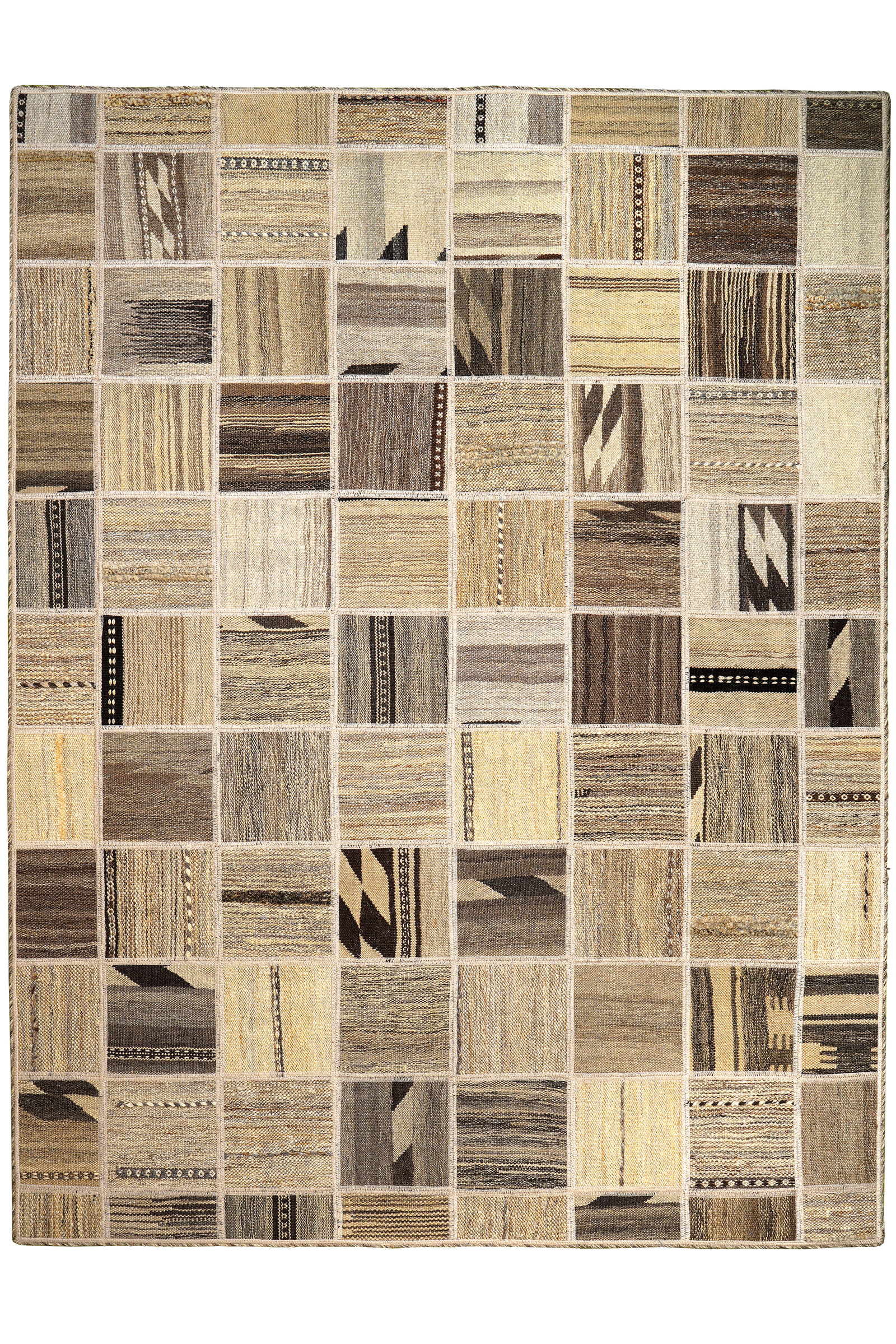 Kelim Tekkeh — Handgefertigt, 200x150 cm, Beige, 100% Virgin Wool | Main view