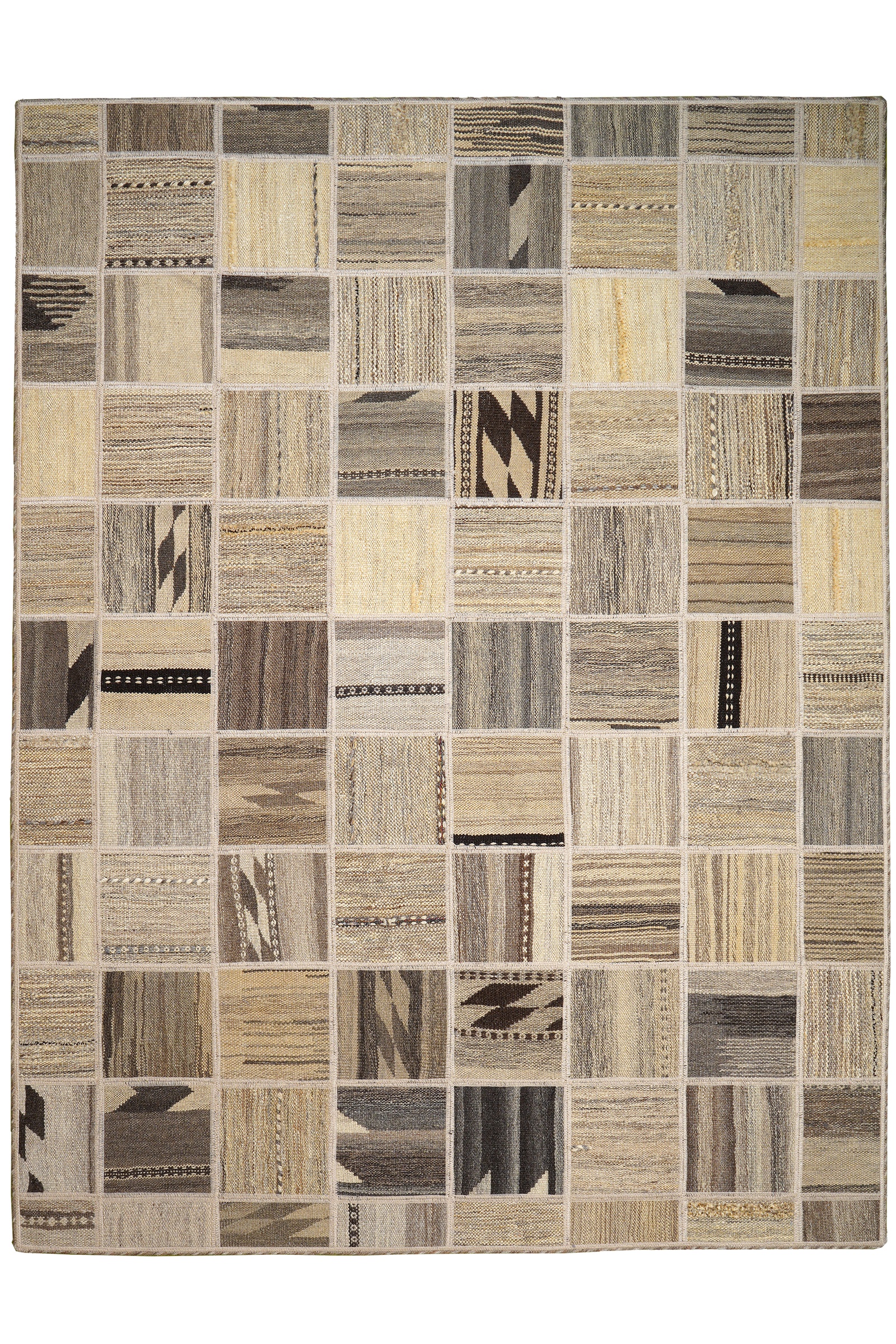 Kelim Tekkeh — Handgefertigt, 200x150 cm, Beige, 100% Virgin Wool | Main view
