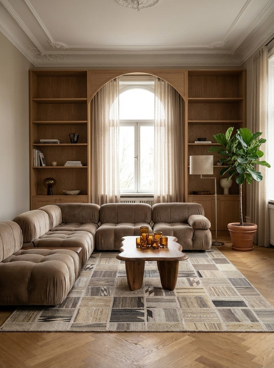 Kelim Tekkeh — Handmade, 150x200 cm, Beige, 100% Virgin Wool | Back view