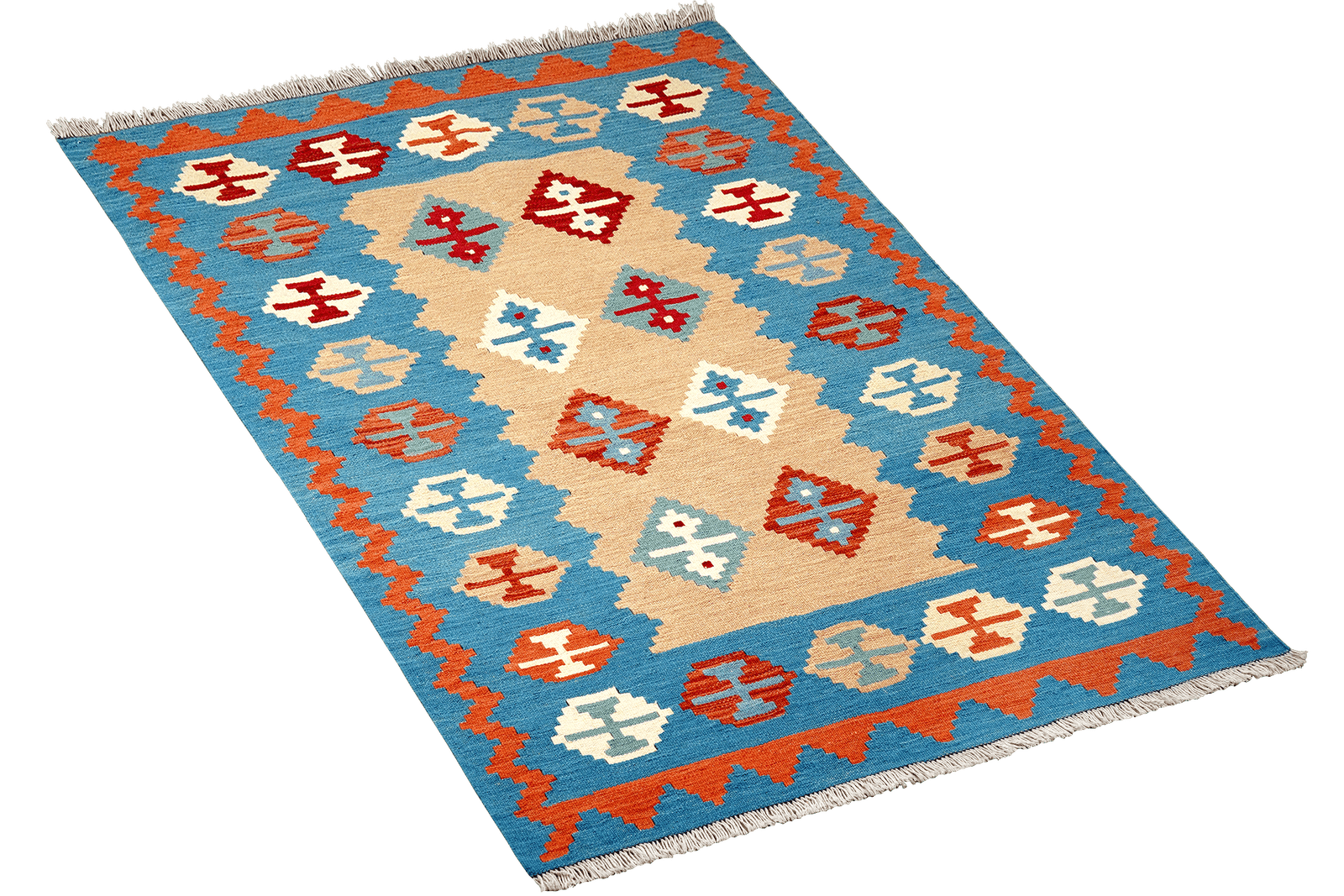 Kelim Gashgai — Handmade, 123x168 cm, Brown, 100% Virgin Wool | View 4