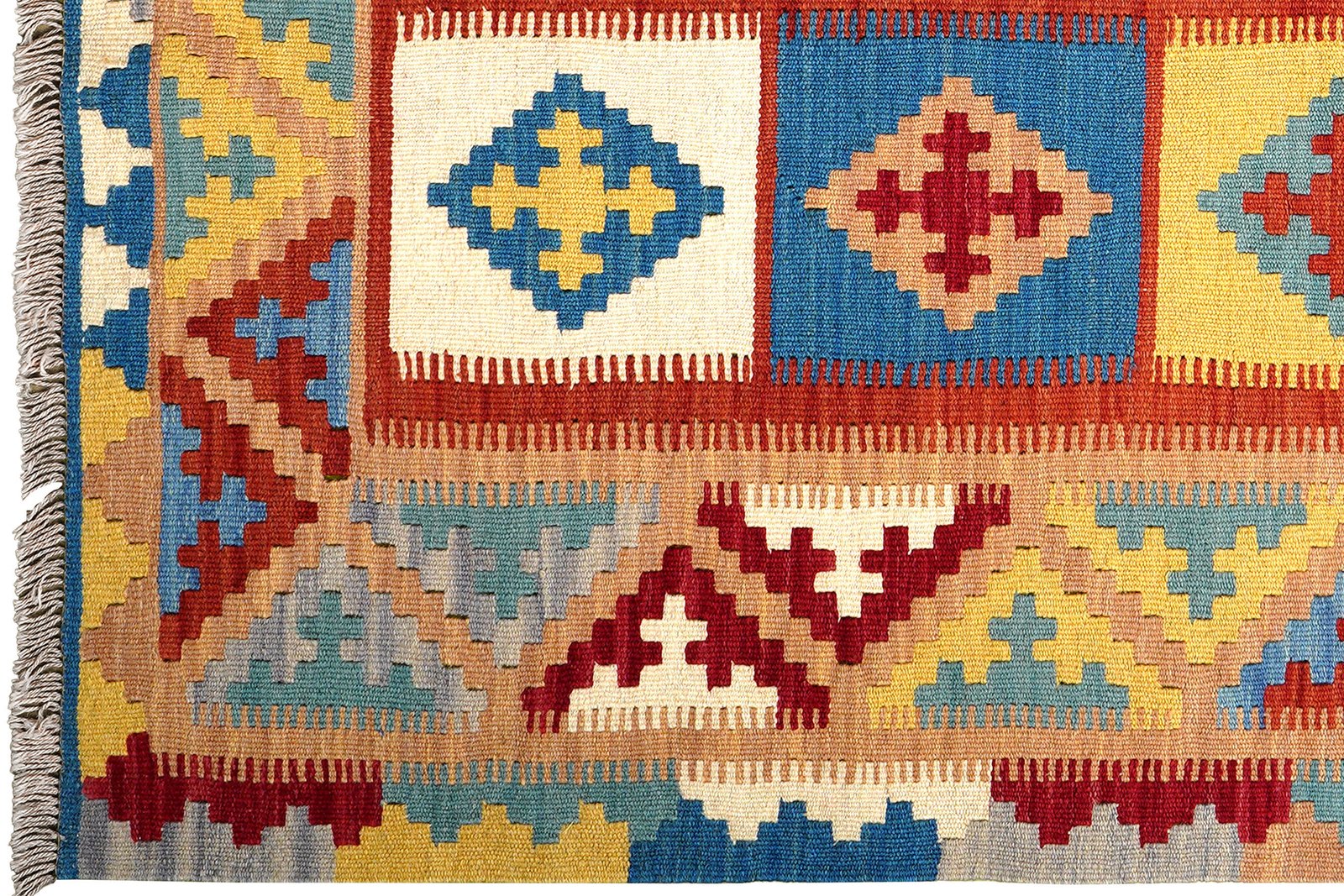 Kelim Gashgai — Handmade, 120x182 cm, Multicolor, 100% Virgin Wool | View 3