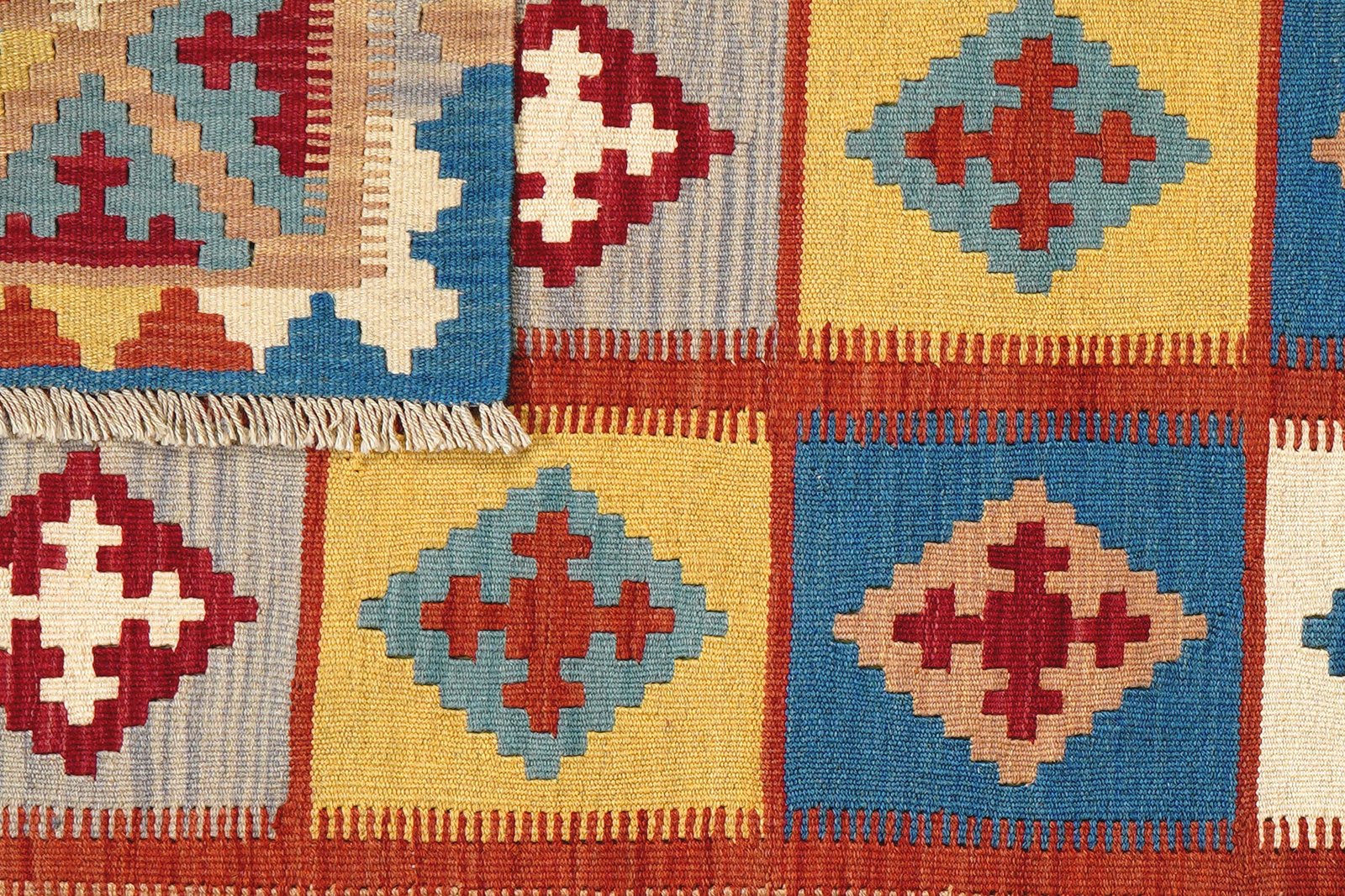 Kelim Gashgai — Handmade, 120x182 cm, Multicolor, 100% Virgin Wool | View 6