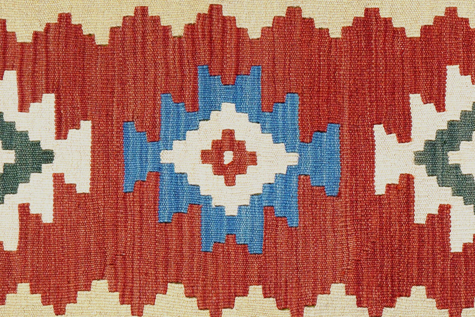 Kelim Gashgai — Handmade, 103x150 cm, Red, 100% Virgin Wool | View 5
