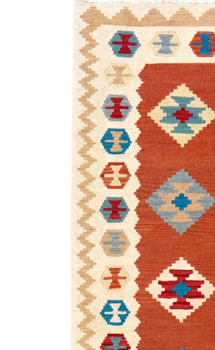 Kelim Gashgai — Handgefertigt, 297x83 cm, Beige, 100% Virgin Wool | View 4