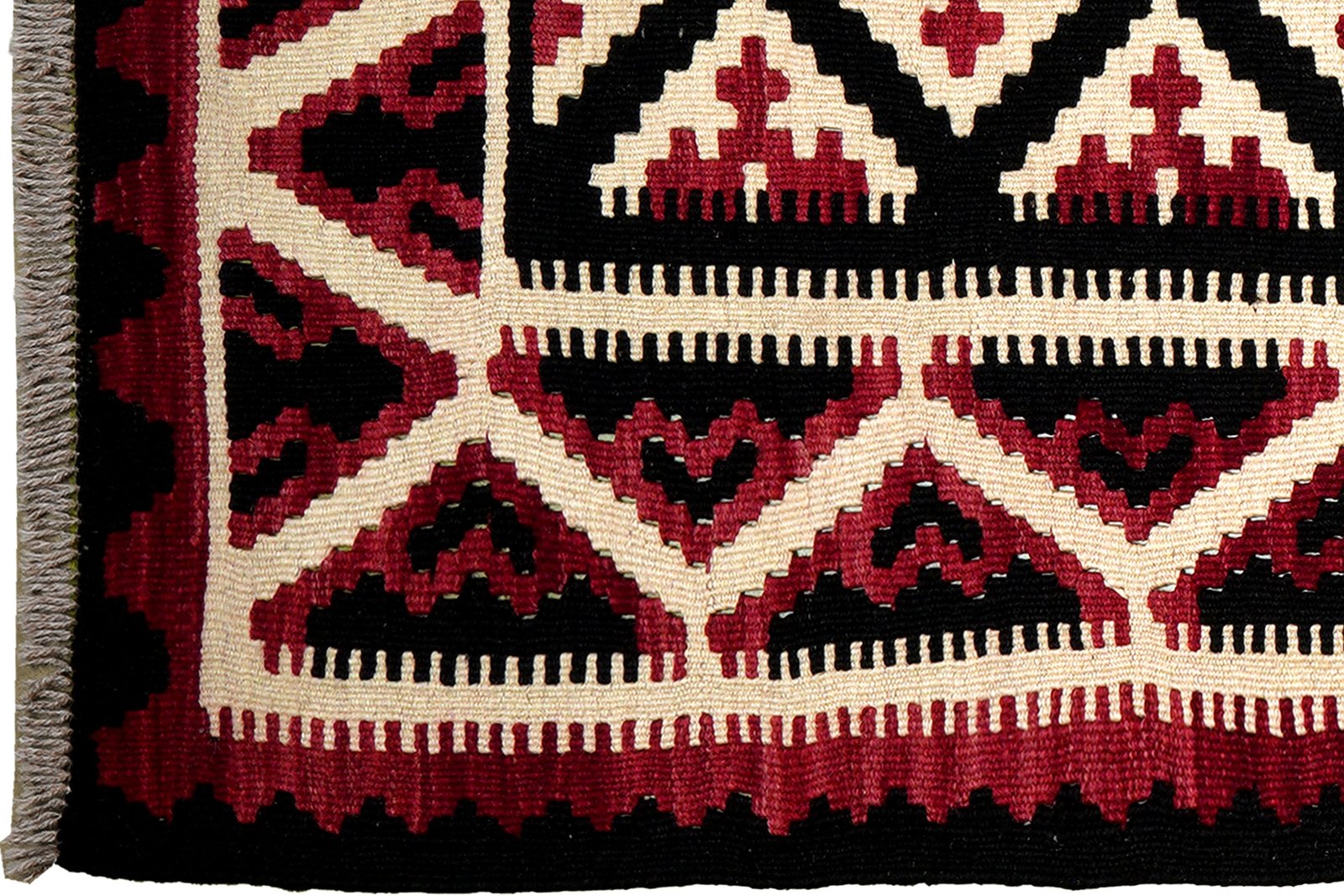 Kelim Gashgai — Handmade, 91x291 cm, Black, 100% Virgin Wool | View 3