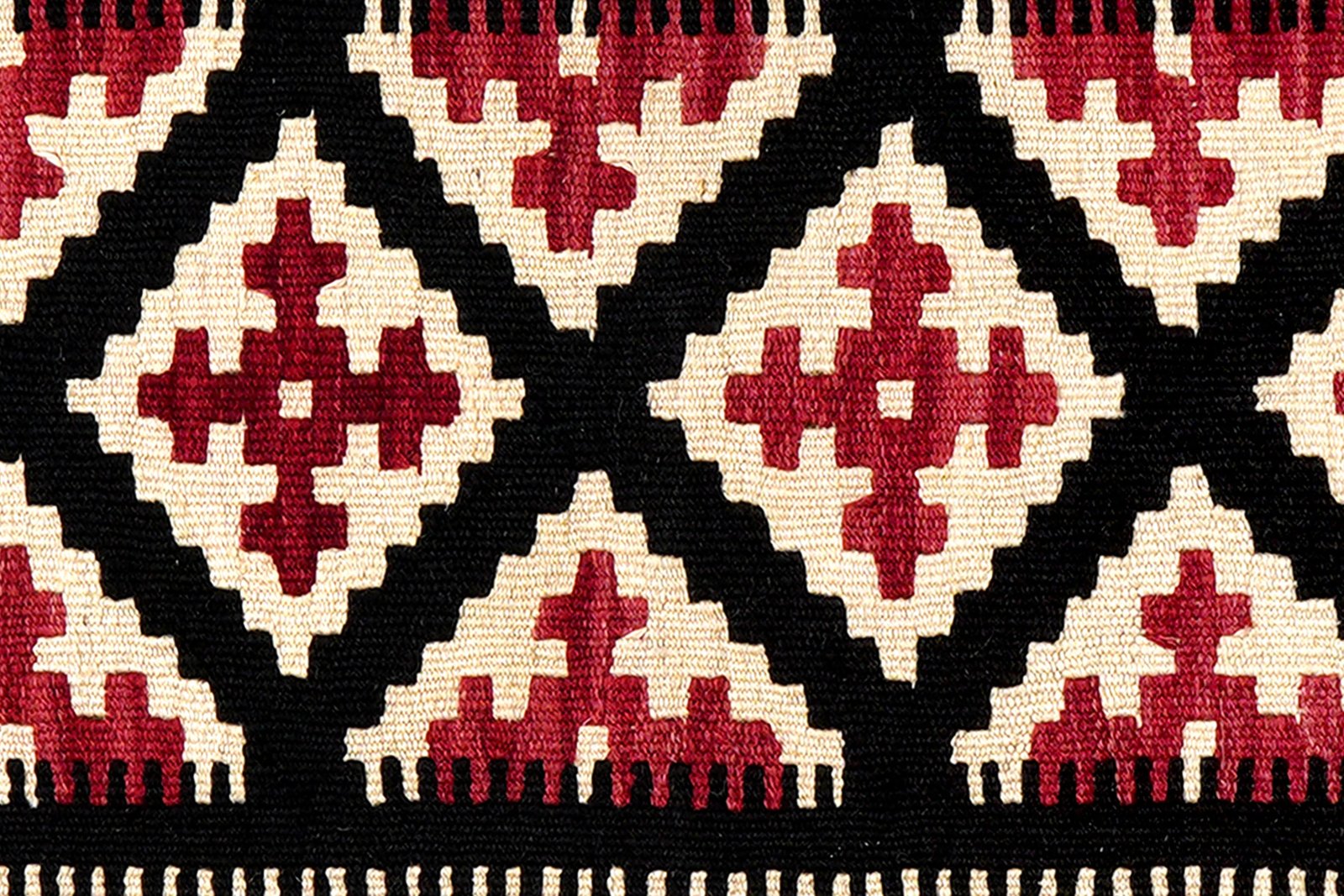 Kelim Gashgai — Handmade, 91x291 cm, Black, 100% Virgin Wool | View 5