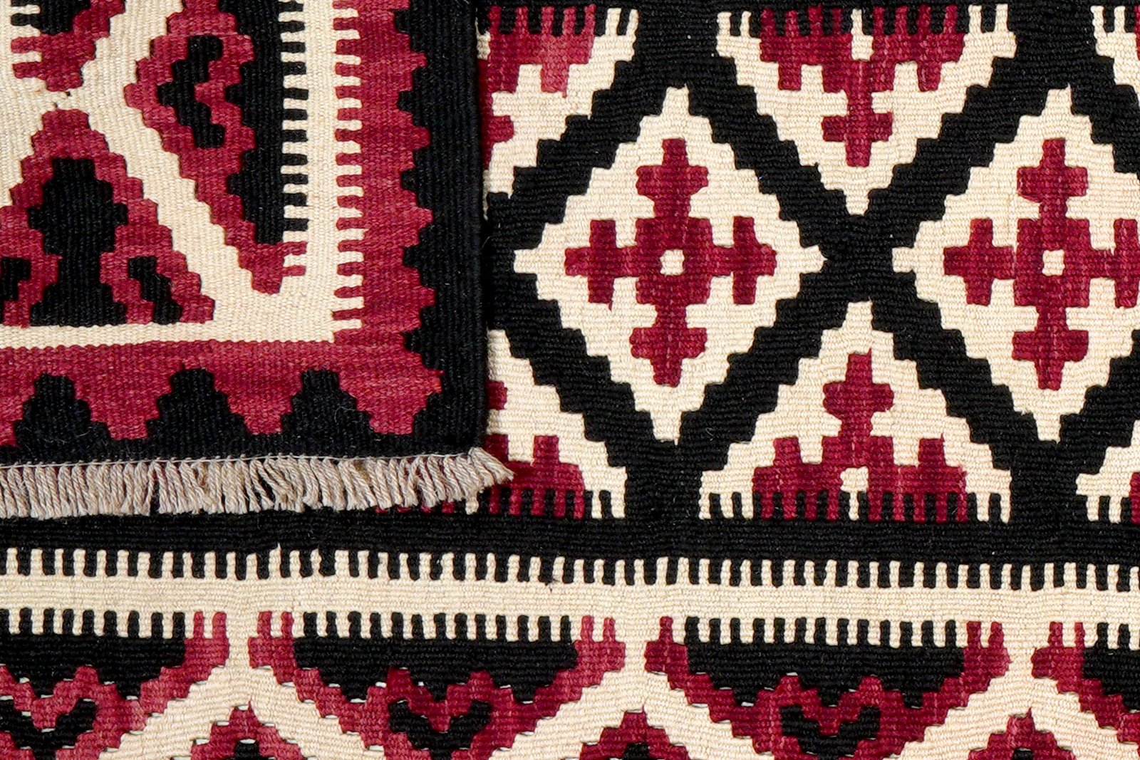Kelim Gashgai — Handmade, 91x291 cm, Black, 100% Virgin Wool | View 6