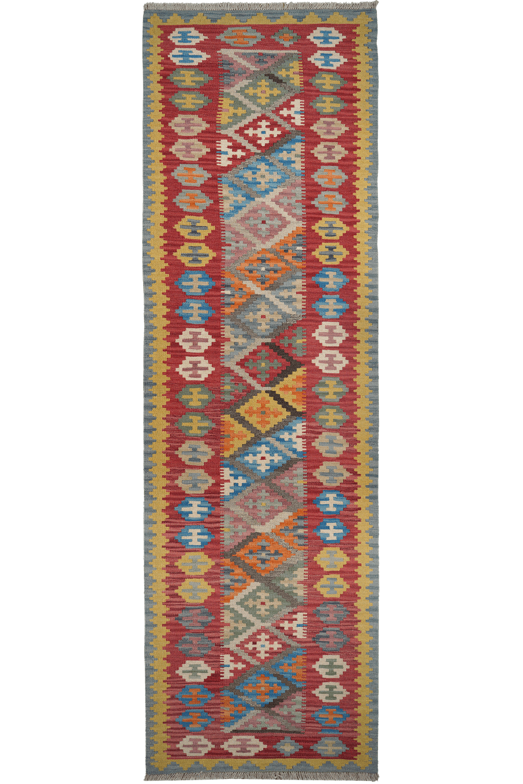 Kelim Gashgai — Handmade, 89x303 cm, Multicolor, 100% Virgin Wool | Main view