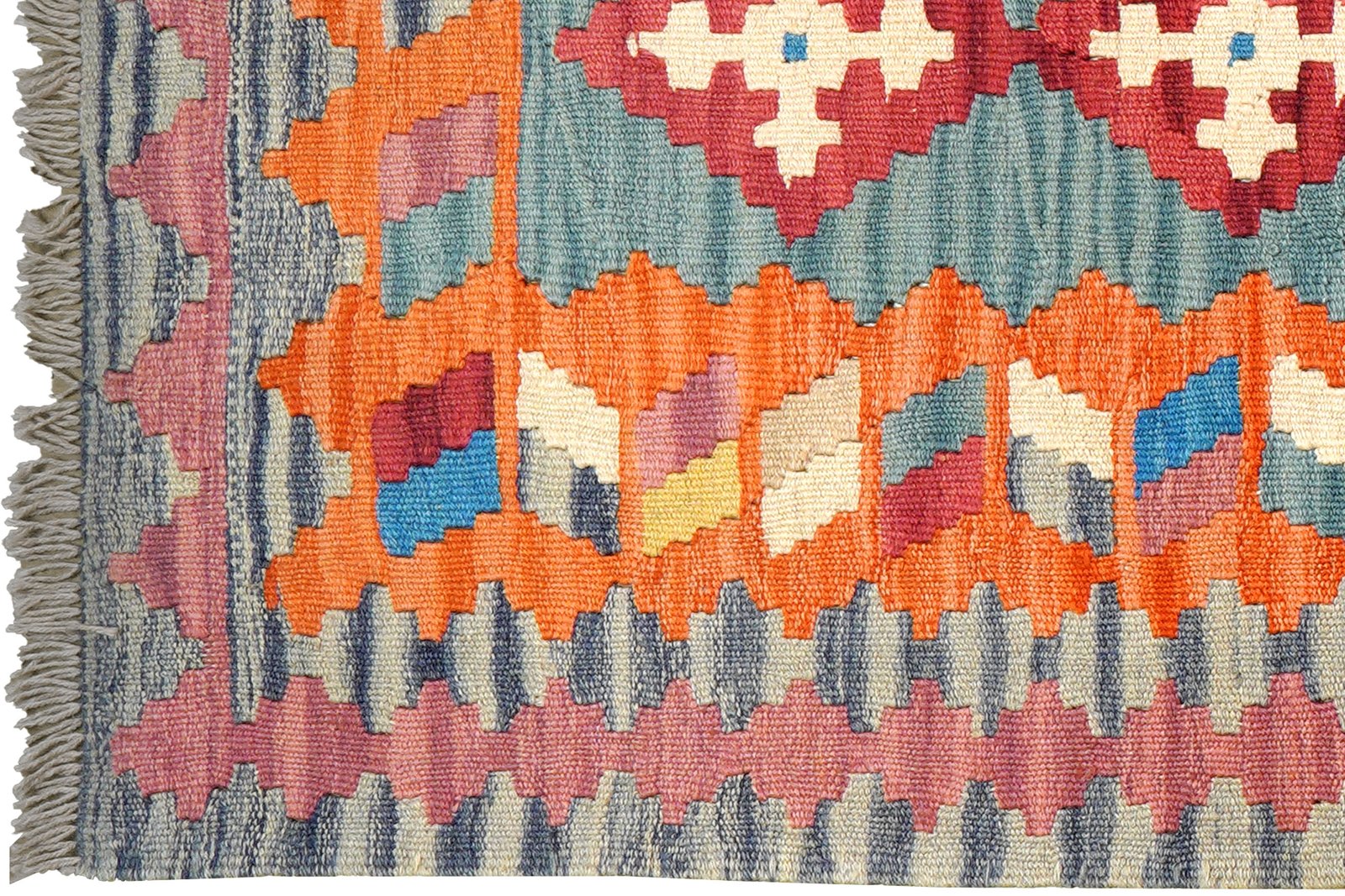 Kelim Gashgai — Handmade, 82x286 cm, Blue, 100% Virgin Wool | View 3