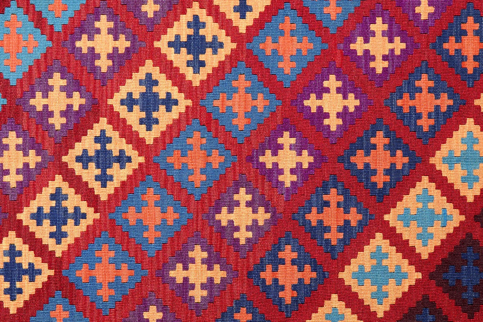 Kelim Gashgai — Handmade, 166x248 cm, Red, 100% Virgin Wool | View 5