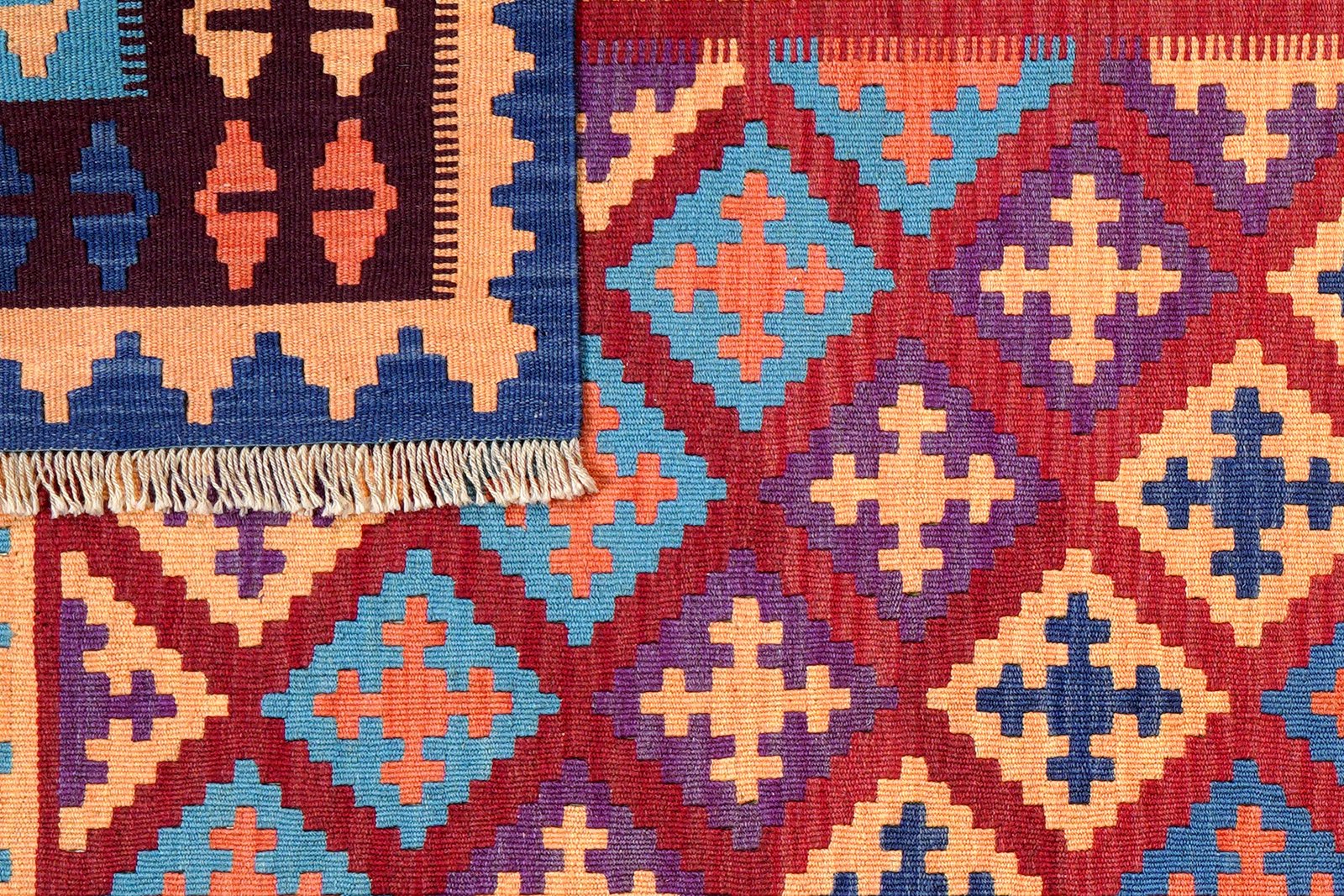 Kelim Gashgai — Handmade, 166x248 cm, Red, 100% Virgin Wool | View 6