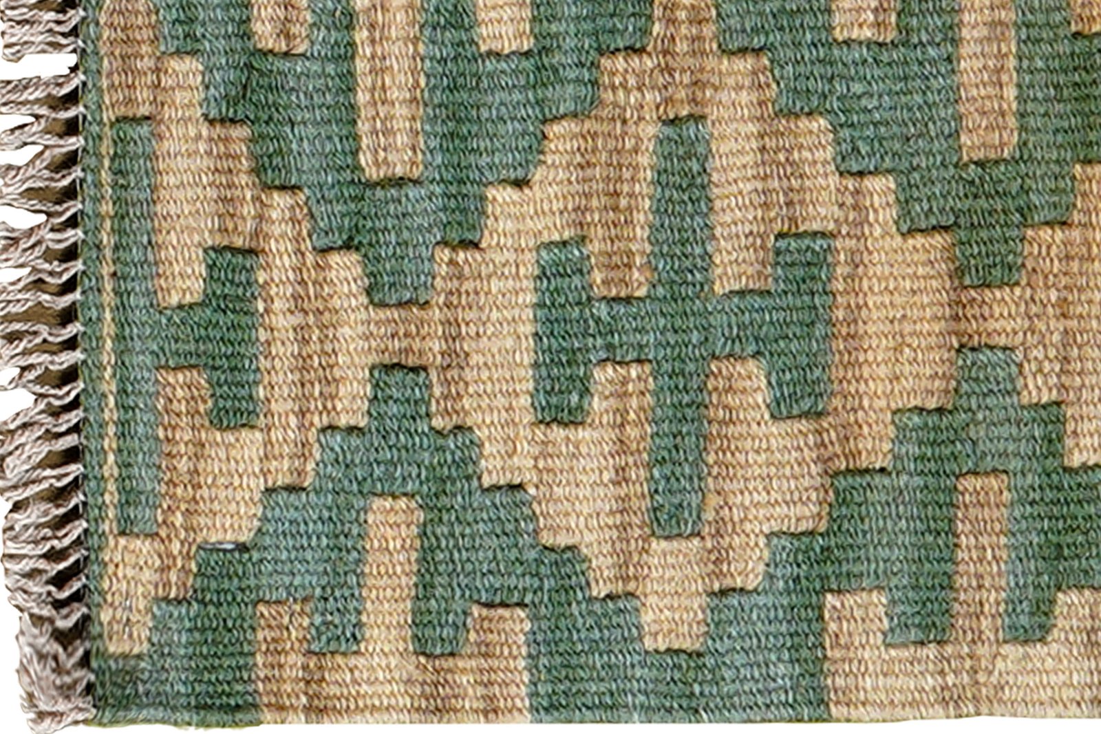 Kelim Gashgai — Handmade, 43x68 cm, Green, 100% Virgin Wool | View 3