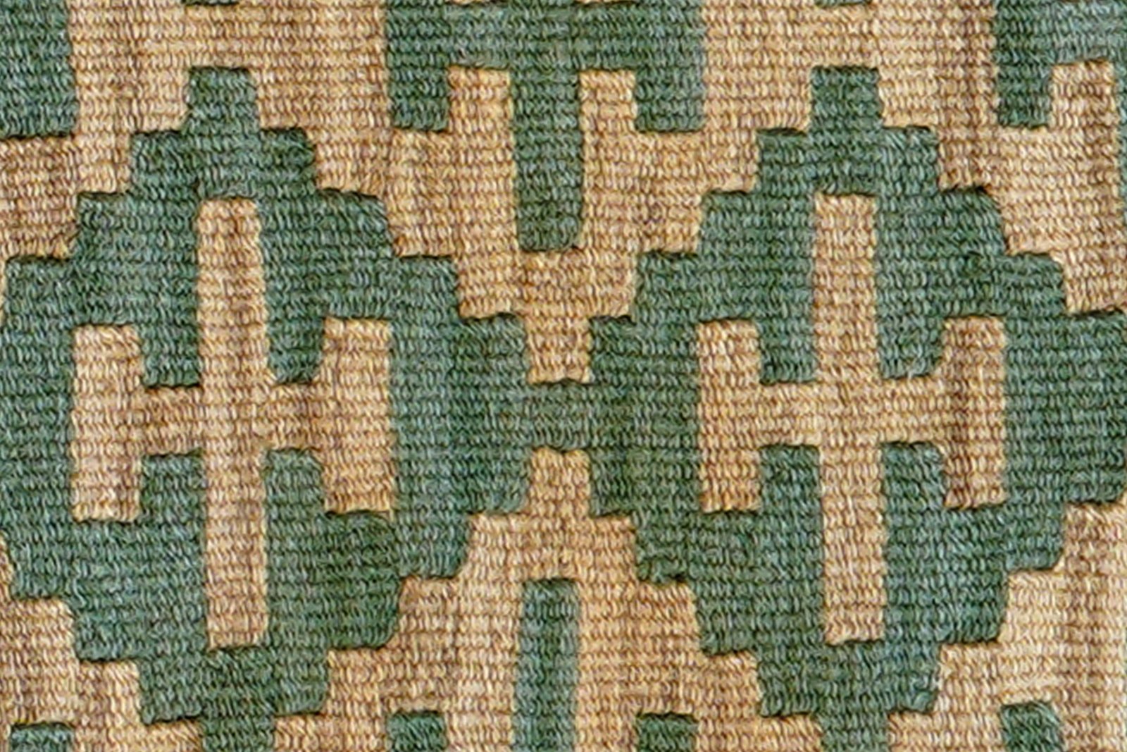 Kelim Gashgai — Handmade, 43x68 cm, Green, 100% Virgin Wool | View 5