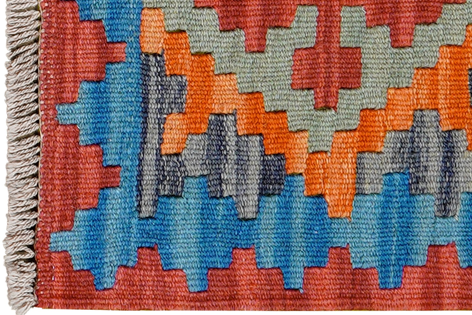 Kelim Gashgai — Handmade, 44x64 cm, Blue, 100% Virgin Wool | View 3