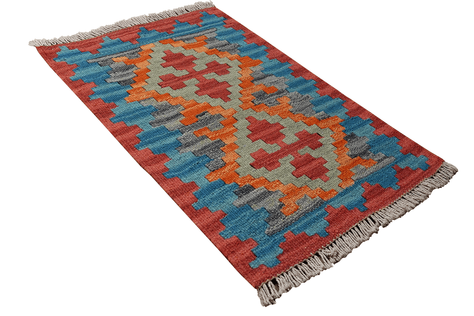 Kelim Gashgai — Handmade, 44x64 cm, Blue, 100% Virgin Wool | View 4