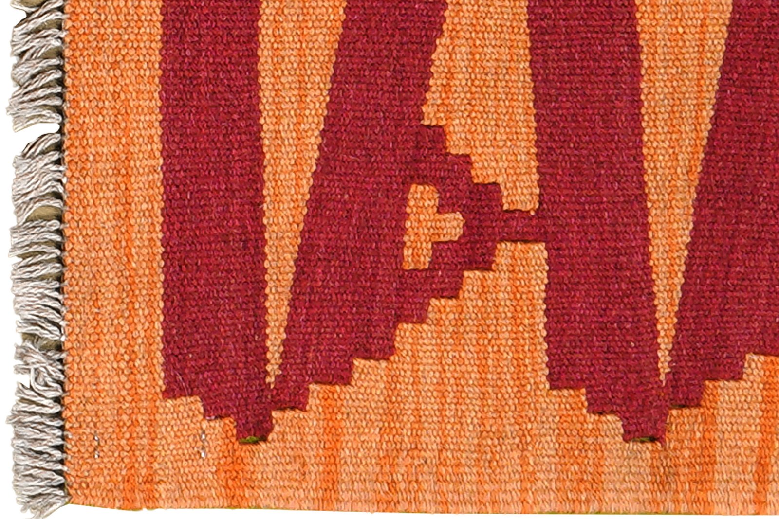 Kelim Gashgai — Handmade, 43x61 cm, Orange, 100% Virgin Wool | View 3