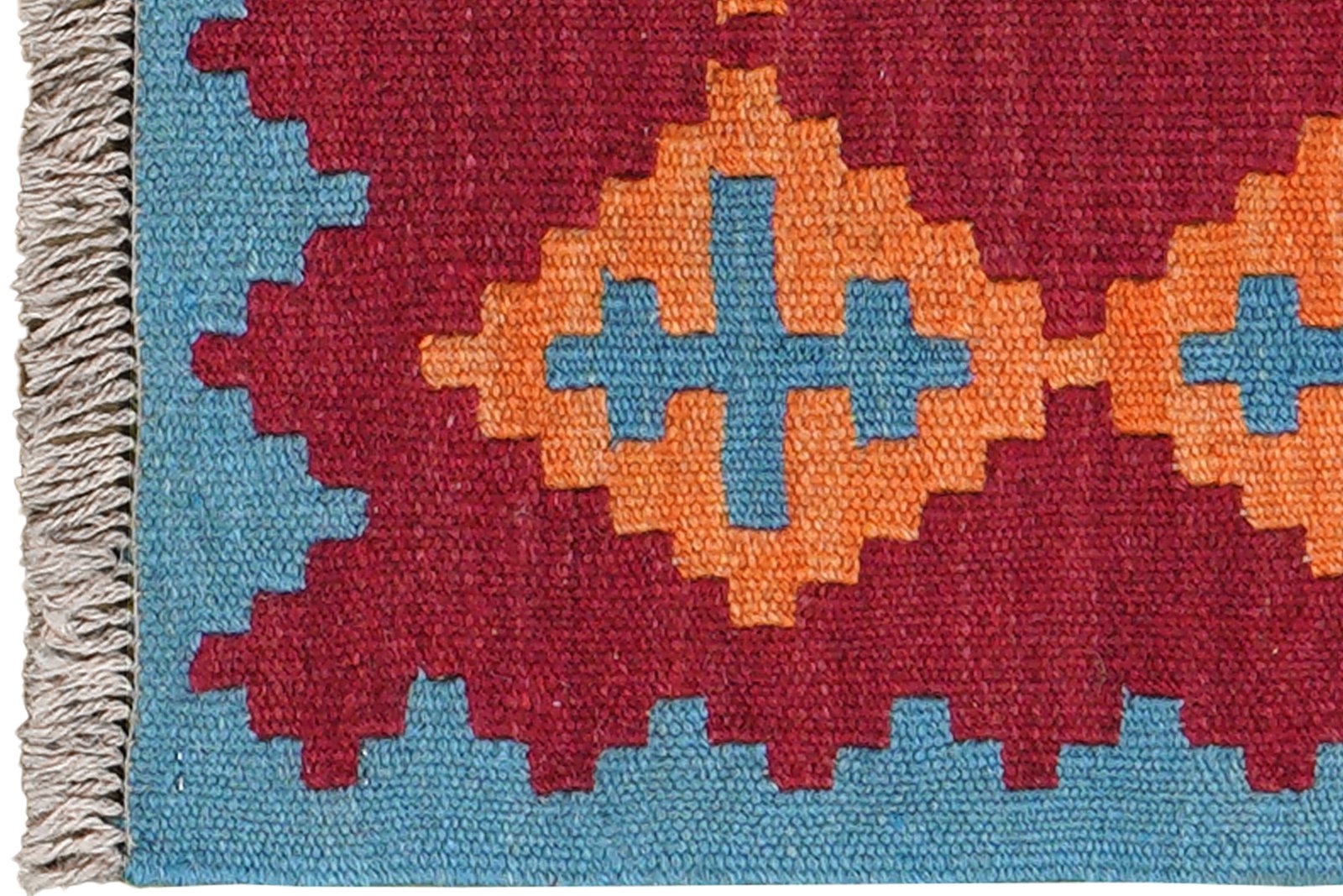 Kelim Gashgai — Handmade, 42x62 cm, Red, 100% Virgin Wool | View 3
