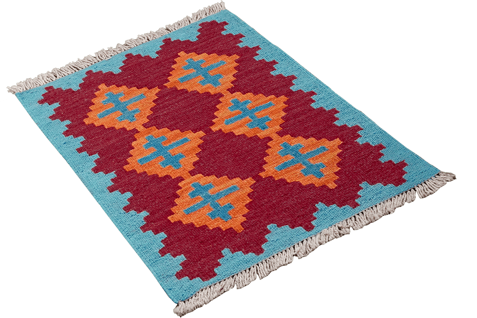 Kelim Gashgai — Handmade, 42x62 cm, Red, 100% Virgin Wool | View 4