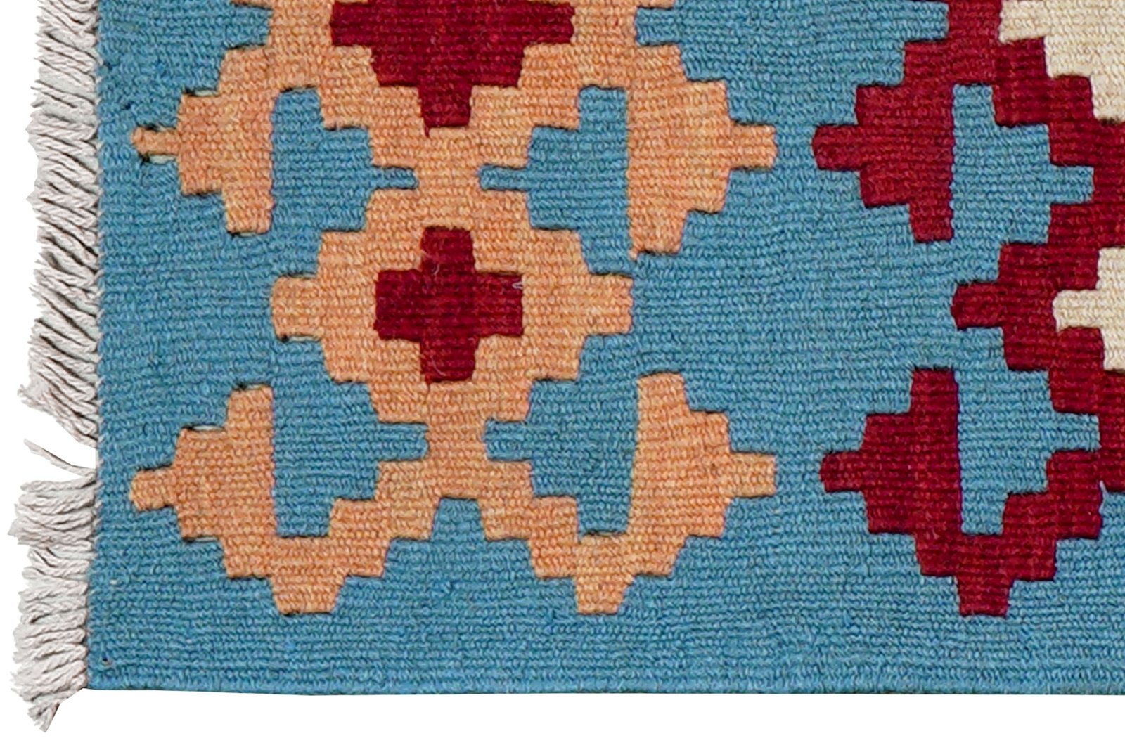 Kelim Gashgai — Handmade, 43x65 cm, Blue, 100% Virgin Wool | View 3