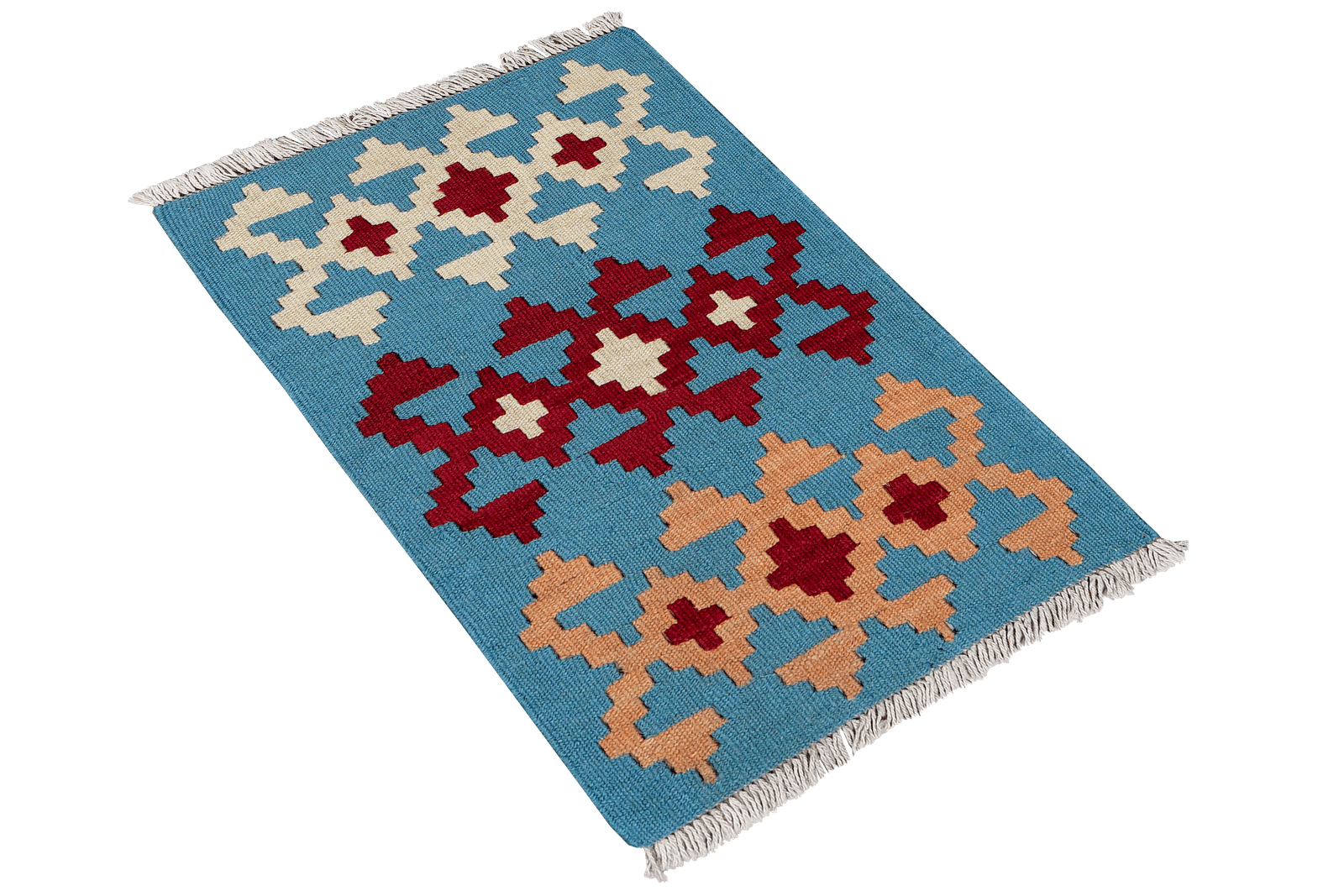Kelim Gashgai — Handmade, 43x65 cm, Blue, 100% Virgin Wool | View 4
