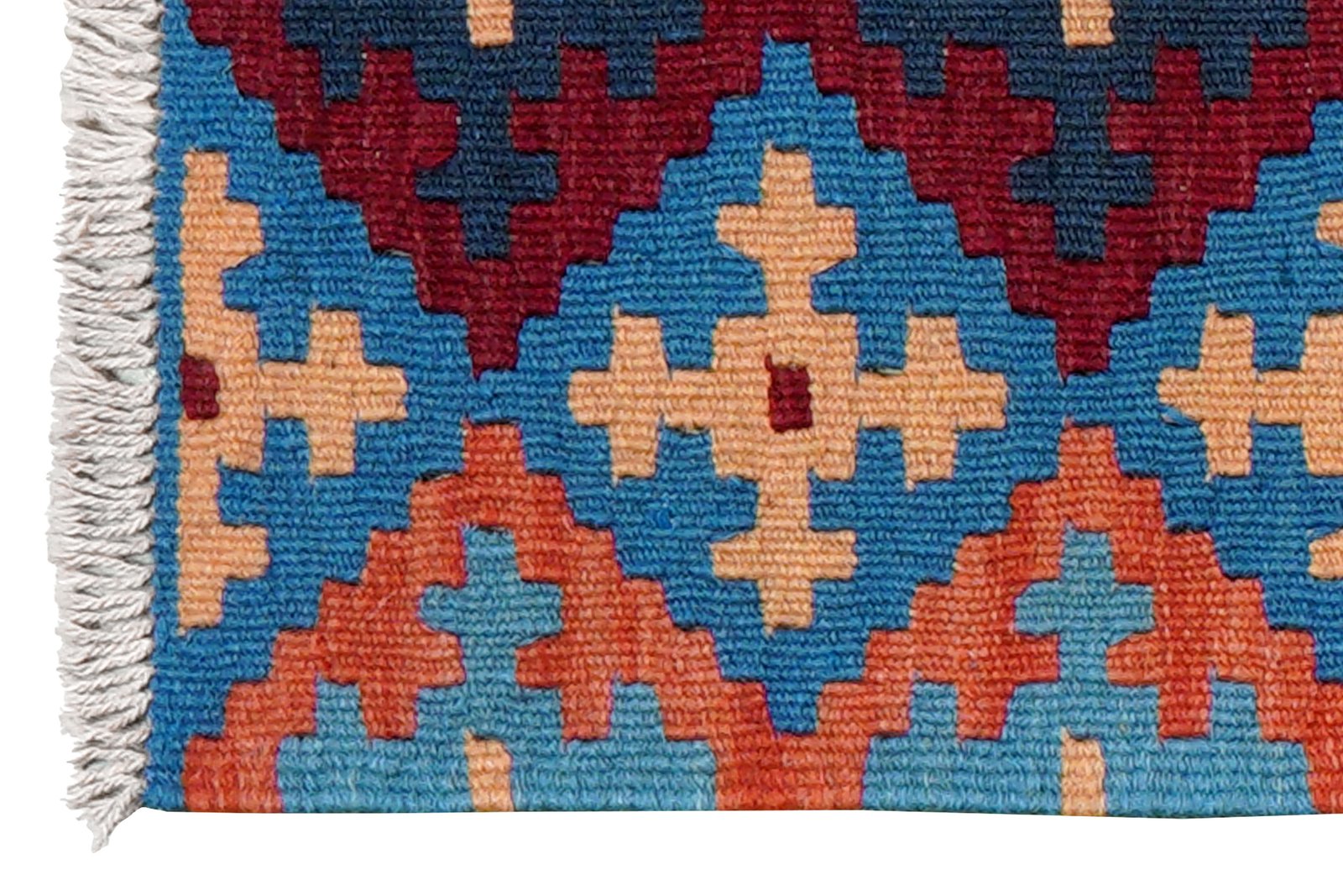 Kelim Gashgai — Handmade, 42x63 cm, Blue, 100% Virgin Wool | View 3