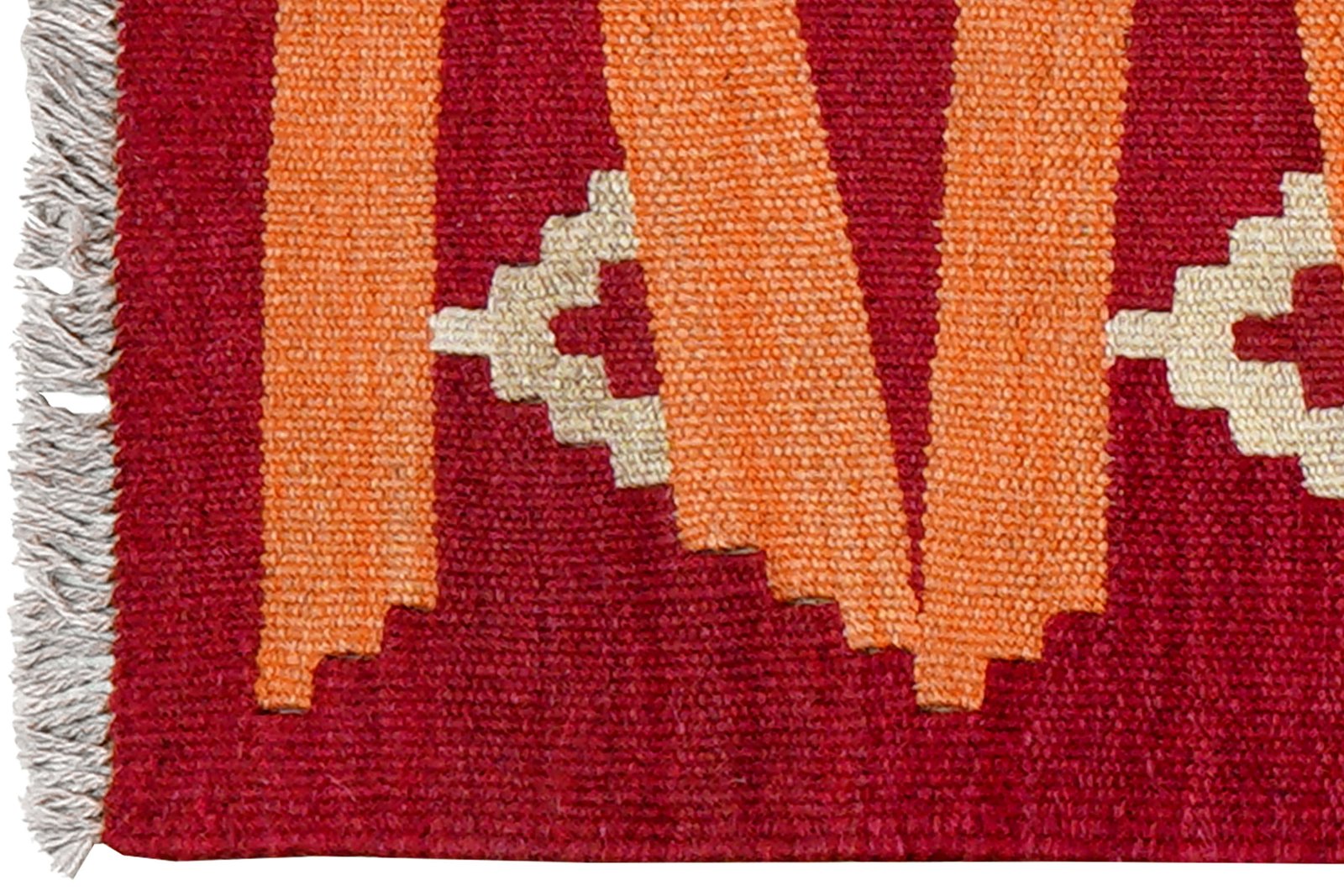 Kelim Gashgai — Handmade, 42x62 cm, Orange, 100% Virgin Wool | View 3