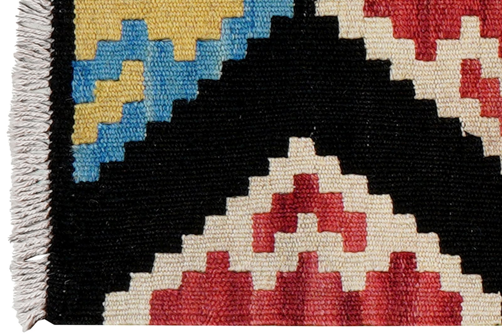Kelim Gashgai — Handmade, 42x60 cm, Black, 100% Virgin Wool | View 3