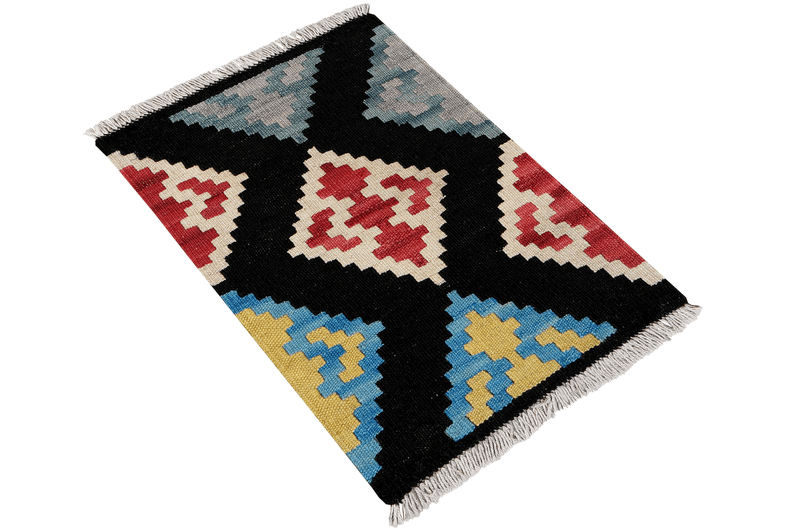 Kelim Gashgai — Handmade, 42x60 cm, Black, 100% Virgin Wool | View 4