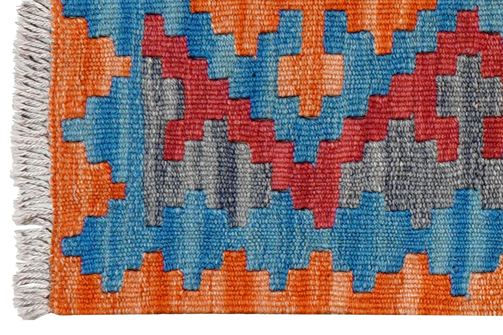 Kelim Gashgai — Handmade, 45x60 cm, Blue, 100% Virgin Wool | View 3