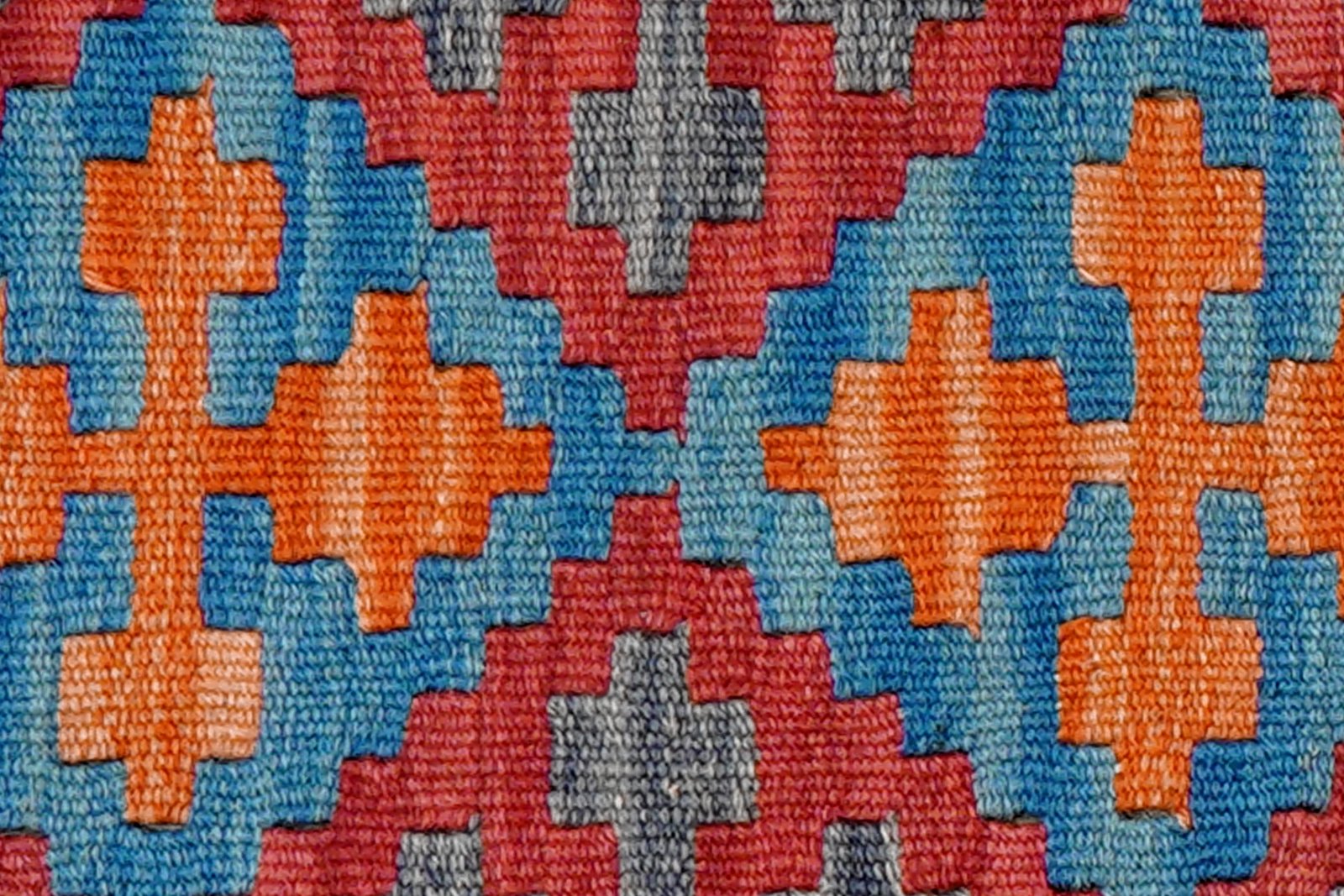 Kelim Gashgai — Handmade, 45x60 cm, Blue, 100% Virgin Wool | View 5