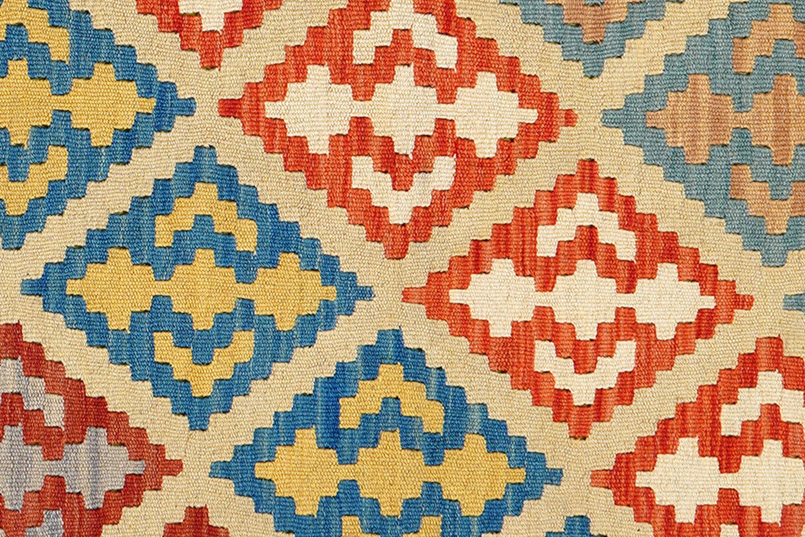 Kelim Gashgai — Handmade, 124x173 cm, Beige, 100% Virgin Wool | View 5