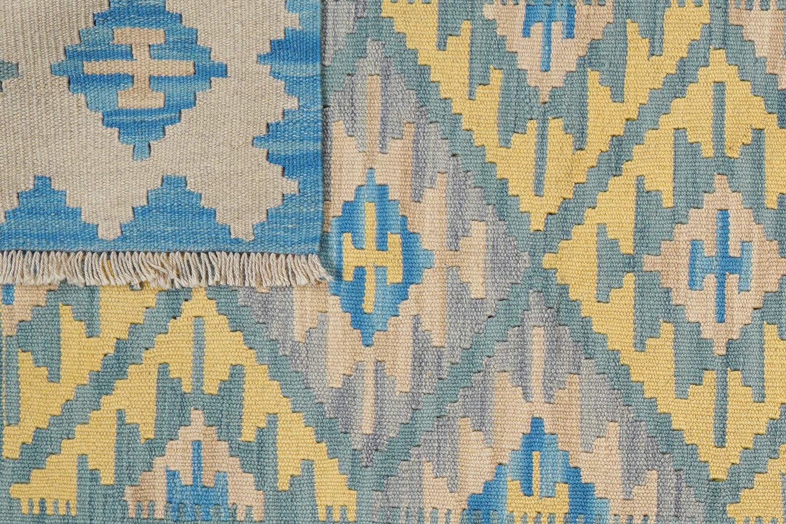 Kelim Gashgai — Handmade, 126x177 cm, Green, 100% Virgin Wool | View 6