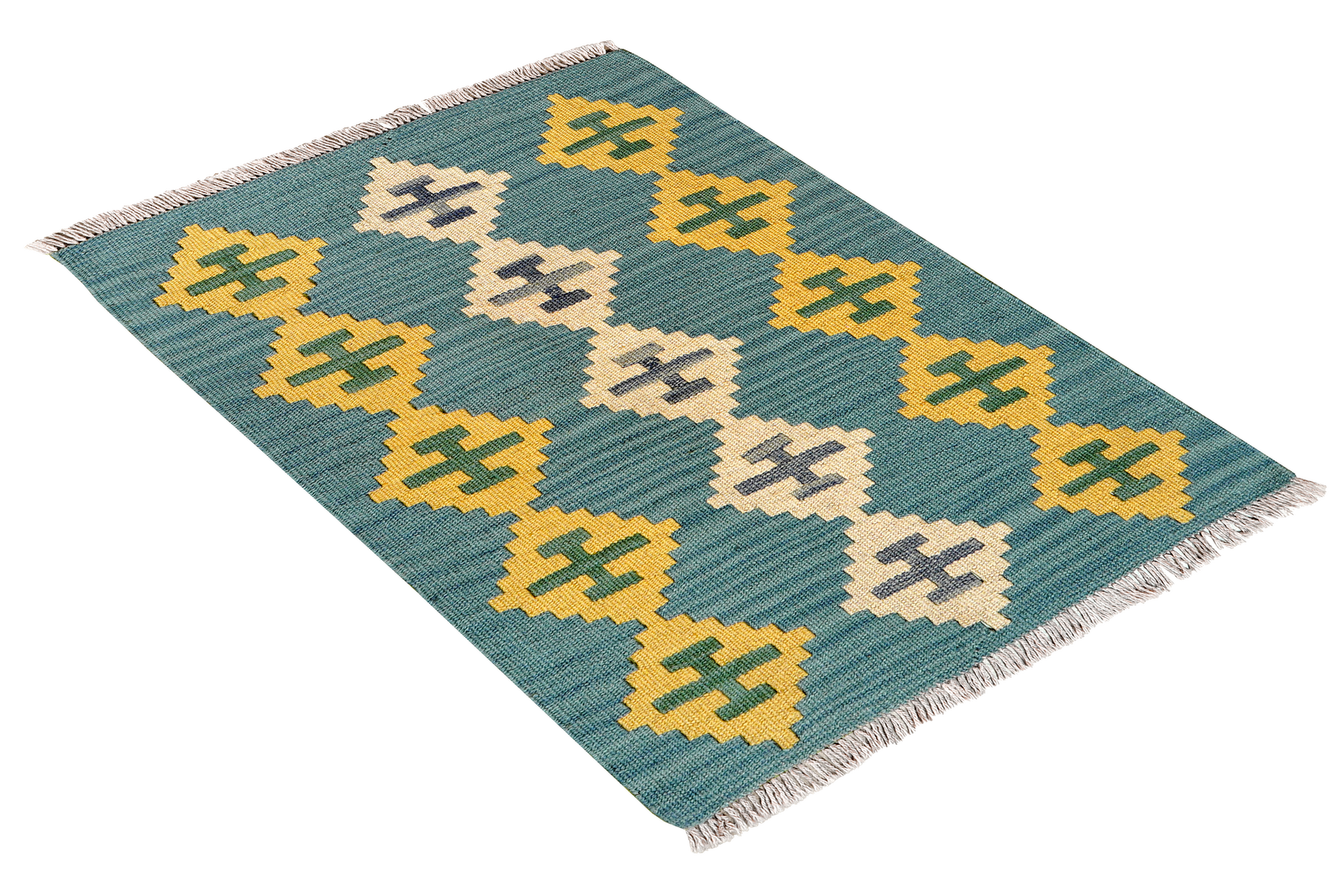 Kelim Gashgai — Handgefertigt, 88x63 cm, Blau, 100% Virgin Wool | View 5