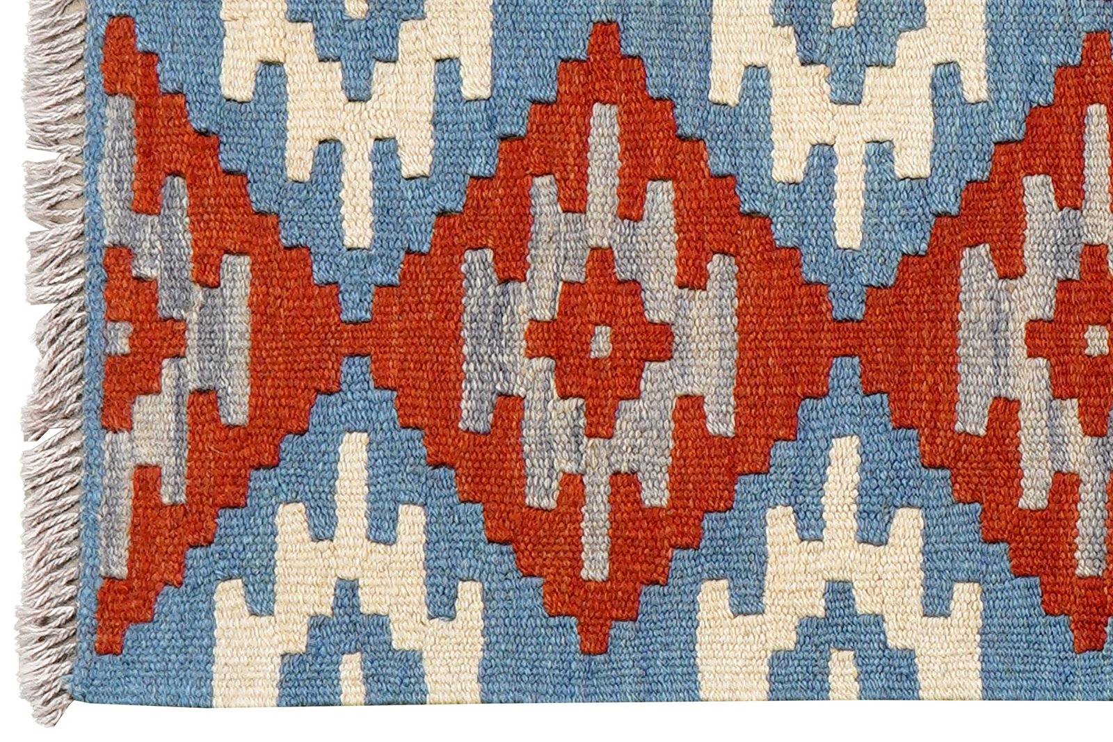 Kelim Gashgai — Handmade, 60x90 cm, Blue, 100% Virgin Wool | View 3